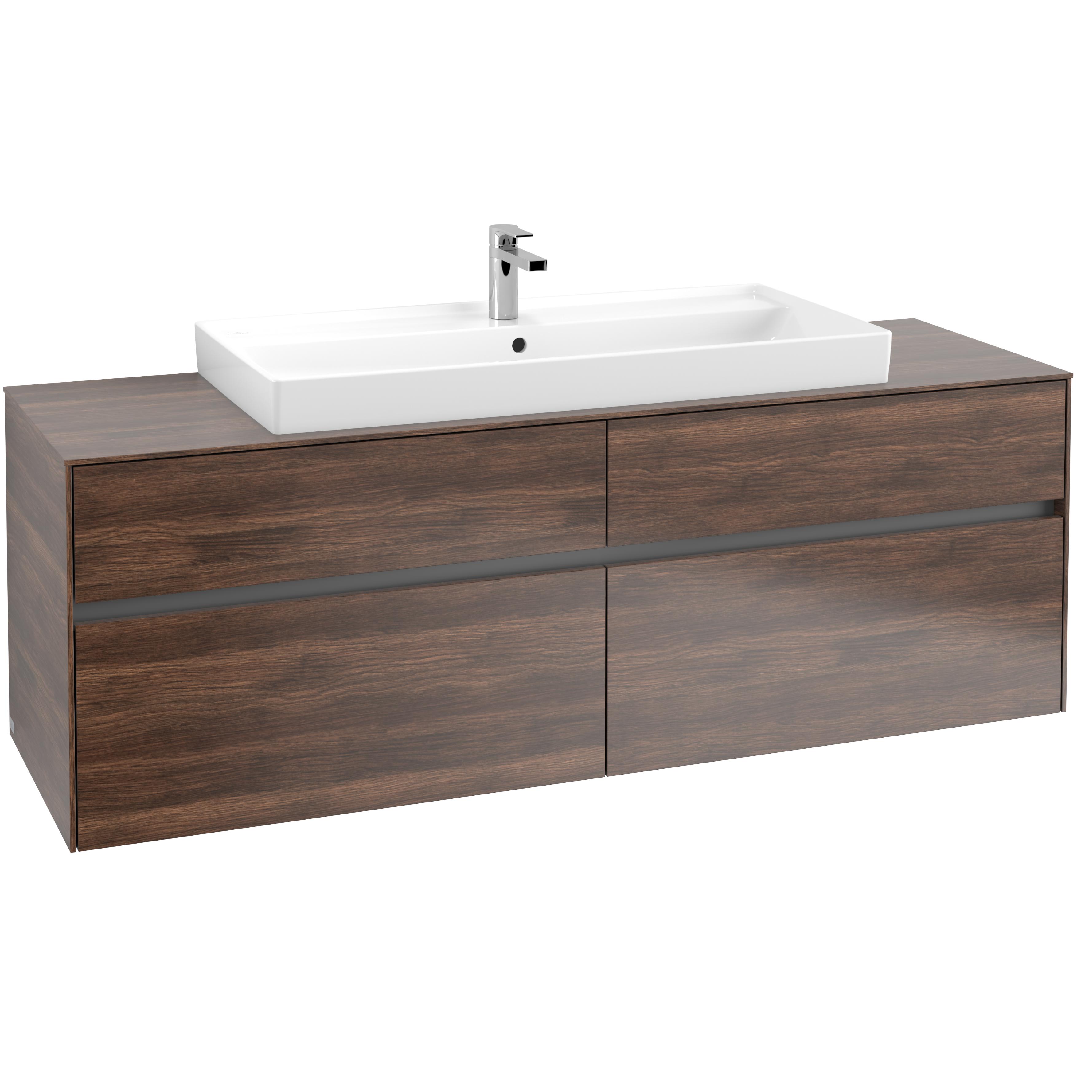 Tvättställsskåp Villeroy & Boch Collaro 160 cm med 4 Lådor för Ovanpåliggande Skåpstvättställ | badrum - badrumsmobler - tvattstallsskap-och-kommod | KakelKungen