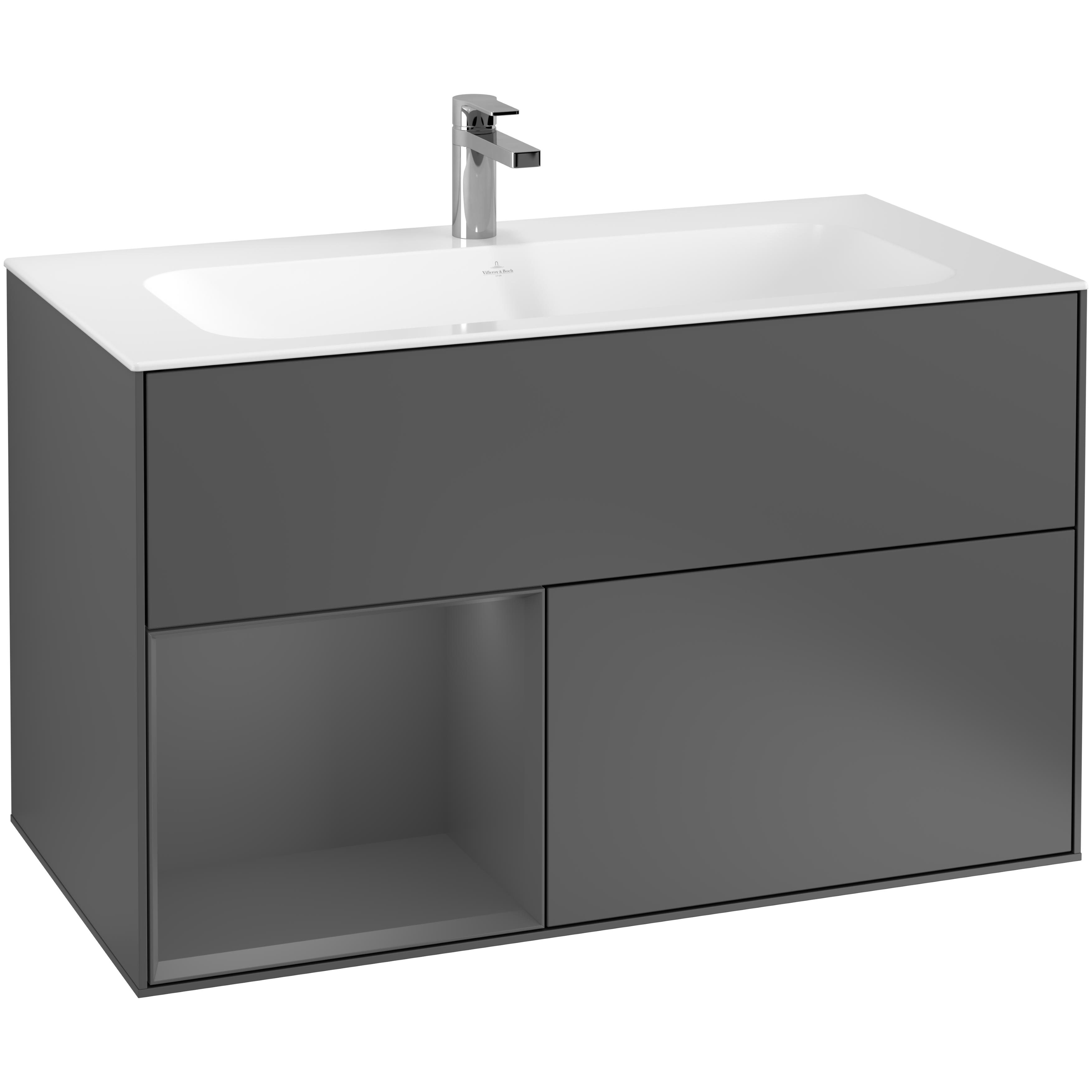 Tvättställsskåp Villeroy & Boch Finion med 2 Lådor och Hylla för Inbyggt Tvättställ | badrum - badrumsmobler - tvattstallsskap-och-kommod | KakelKungen