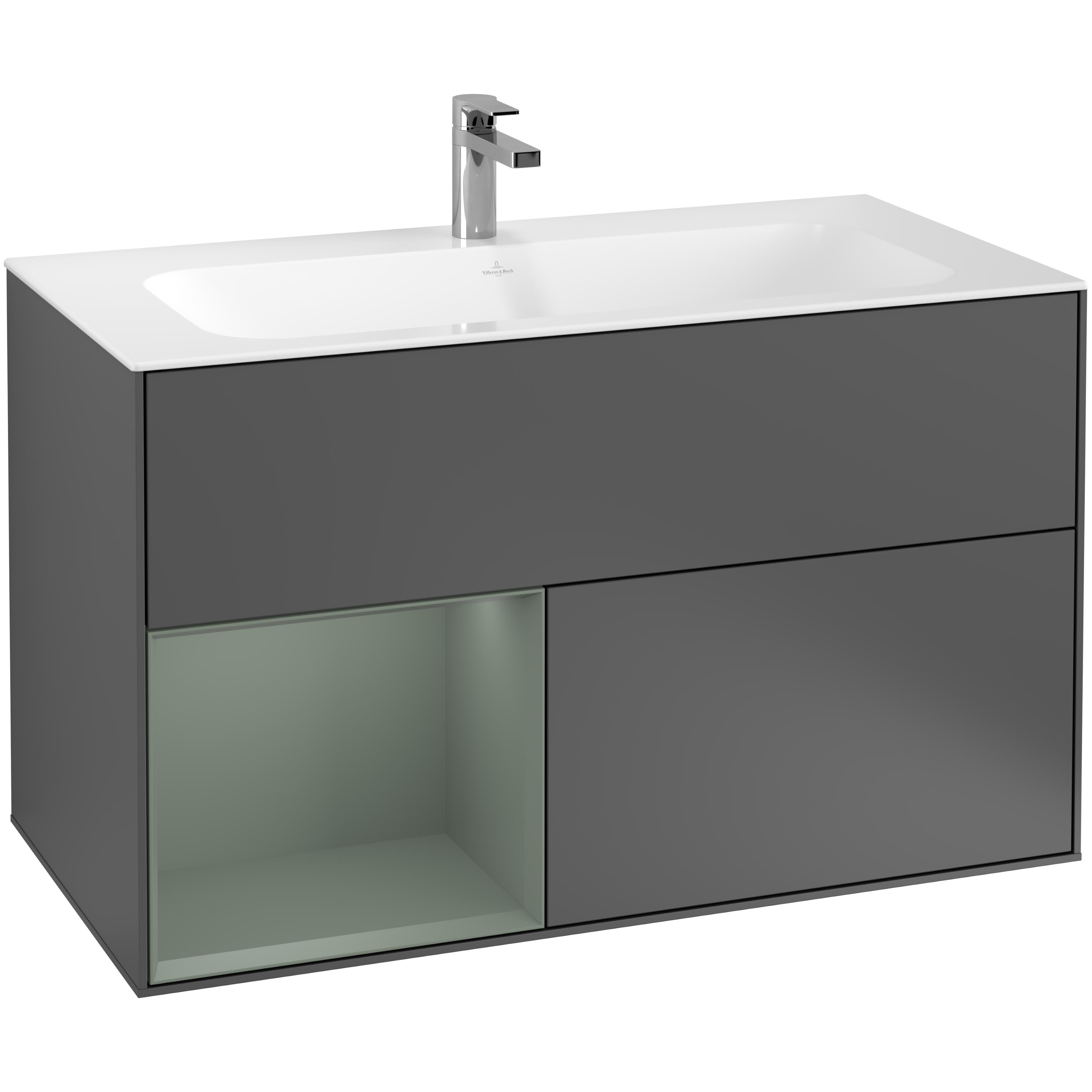 Tvättställsskåp Villeroy & Boch Finion med 2 Lådor och Hylla för Inbyggt Tvättställ | badrum - badrumsmobler - tvattstallsskap-och-kommod | KakelKungen