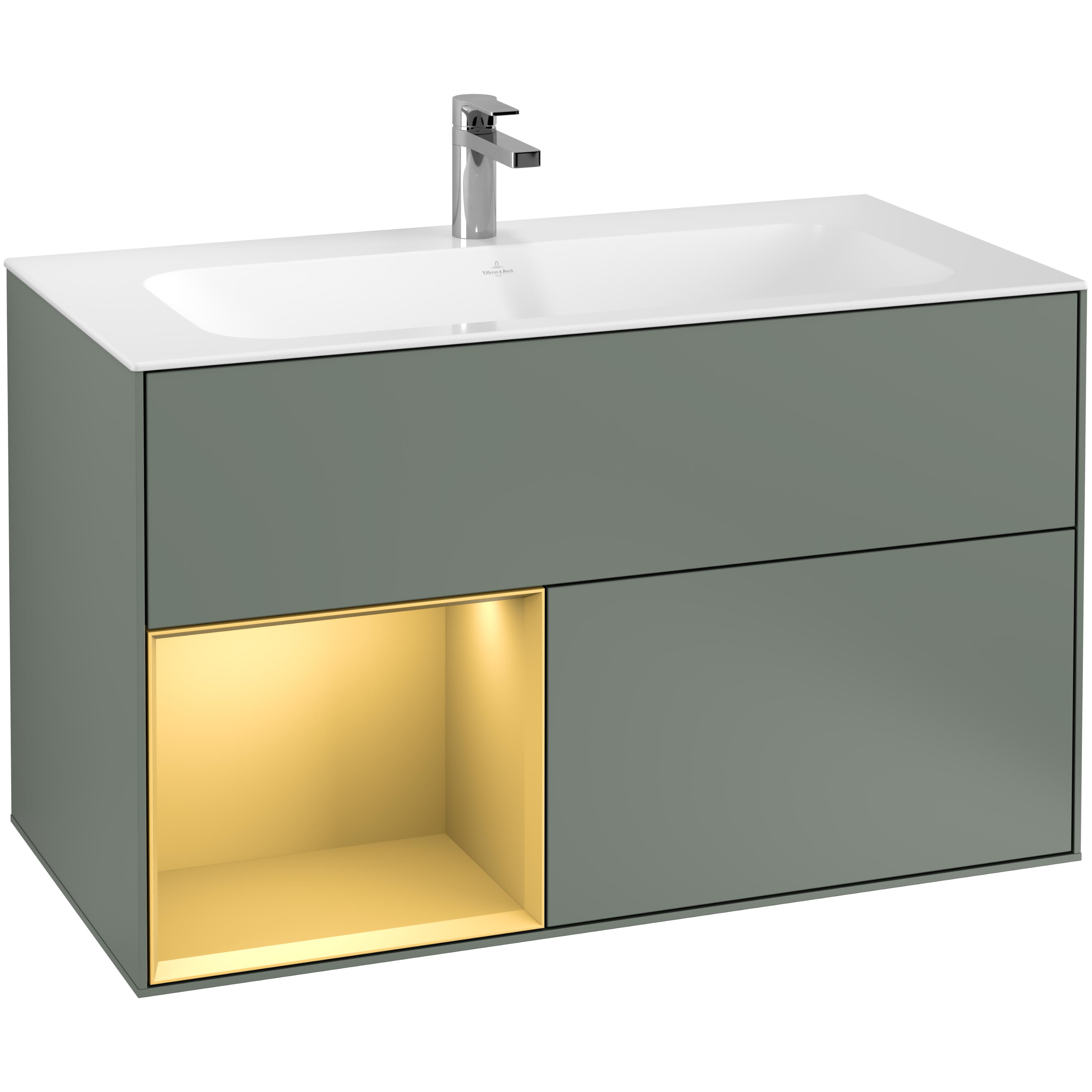 Tvättställsskåp Villeroy & Boch Finion med 2 Lådor och Hylla för Inbyggt Tvättställ | badrum - badrumsmobler - tvattstallsskap-och-kommod | KakelKungen