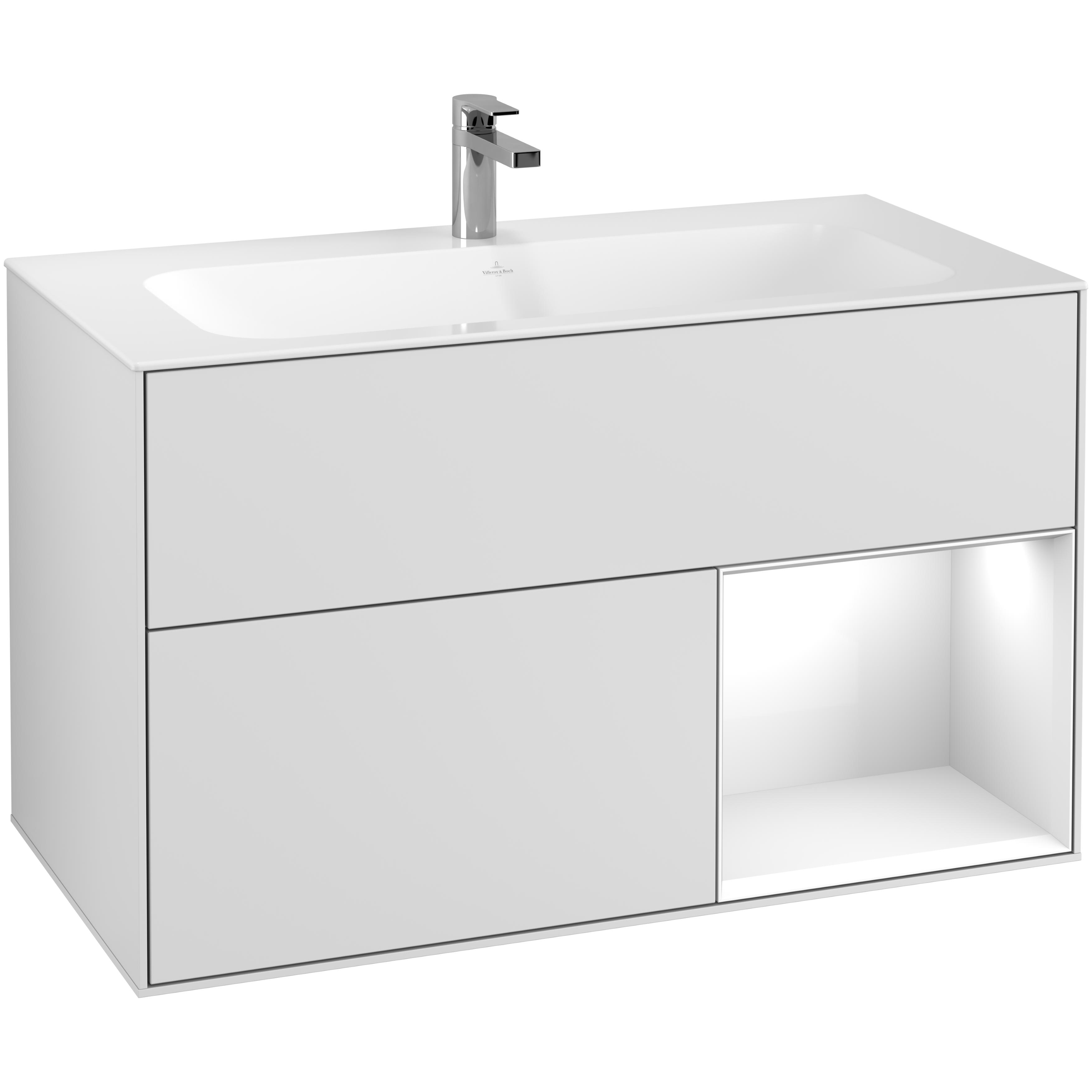 Tvättställsskåp Villeroy & Boch Finion med 2 Lådor och Hylla för Inbyggt Tvättställ | badrum - badrumsmobler - tvattstallsskap-och-kommod | KakelKungen