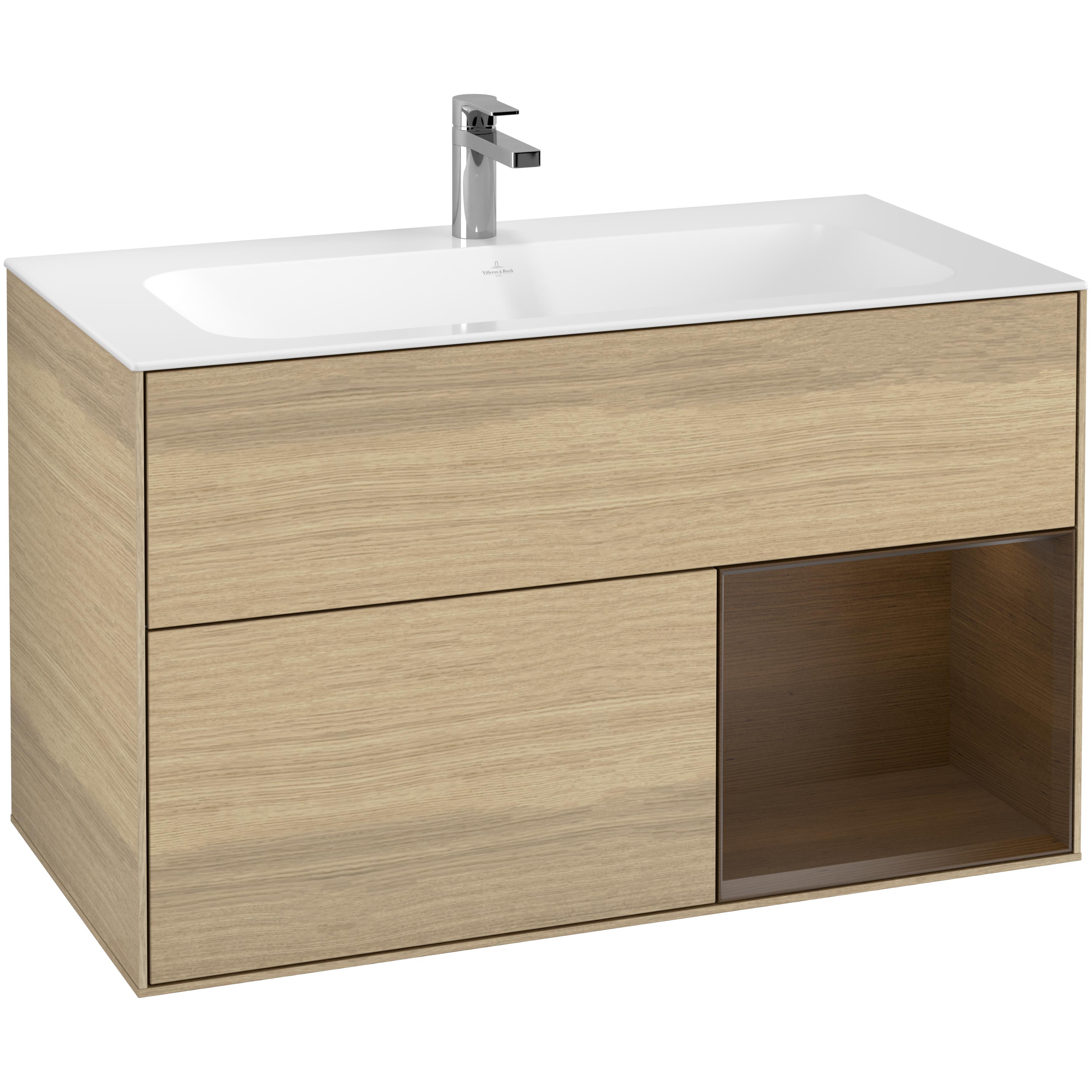 Tvättställsskåp Villeroy & Boch Finion med 2 Lådor och Hylla för Inbyggt Tvättställ | badrum - badrumsmobler - tvattstallsskap-och-kommod | KakelKungen