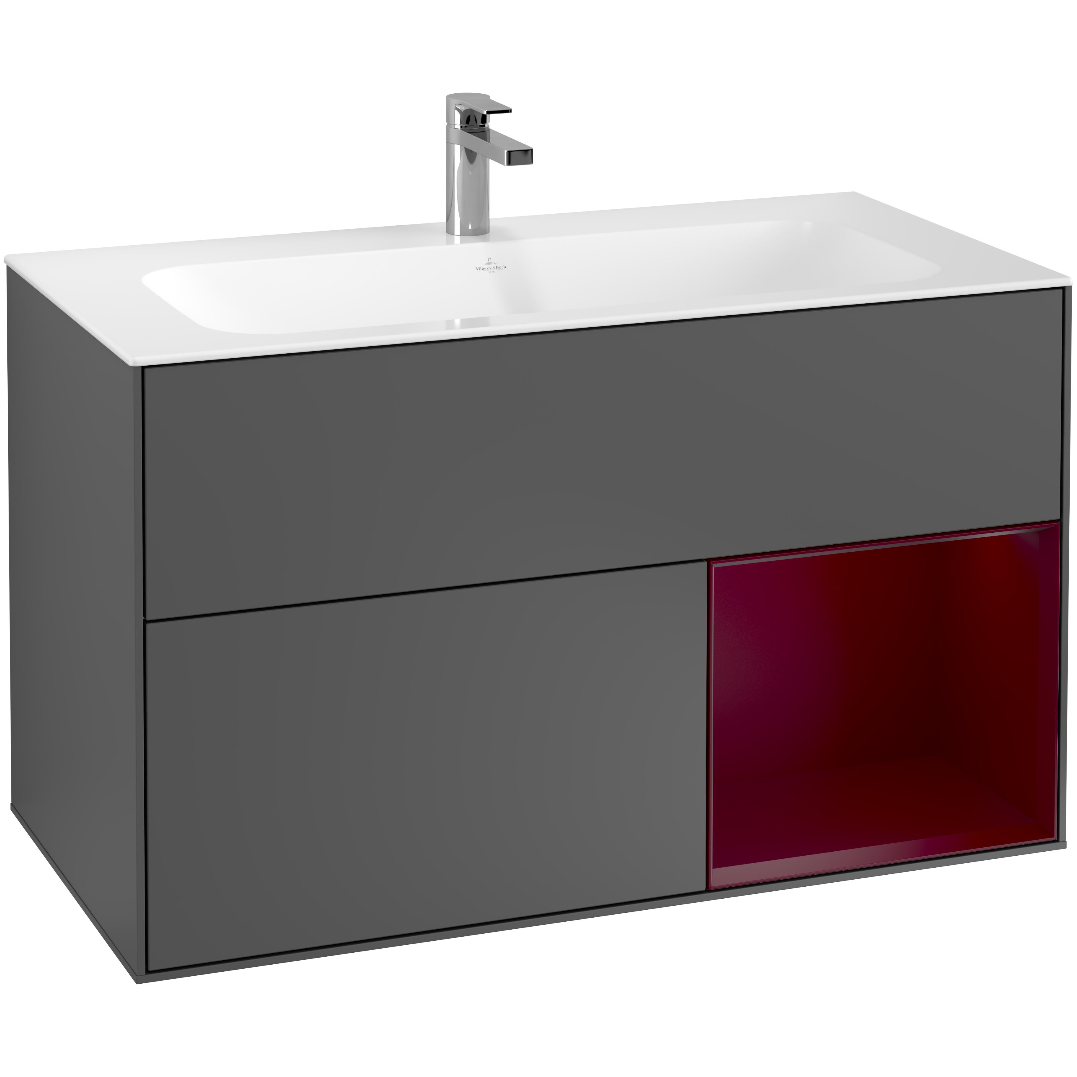 Tvättställsskåp Villeroy & Boch Finion med 2 Lådor och Hylla för Inbyggt Tvättställ | badrum - badrumsmobler - tvattstallsskap-och-kommod | KakelKungen