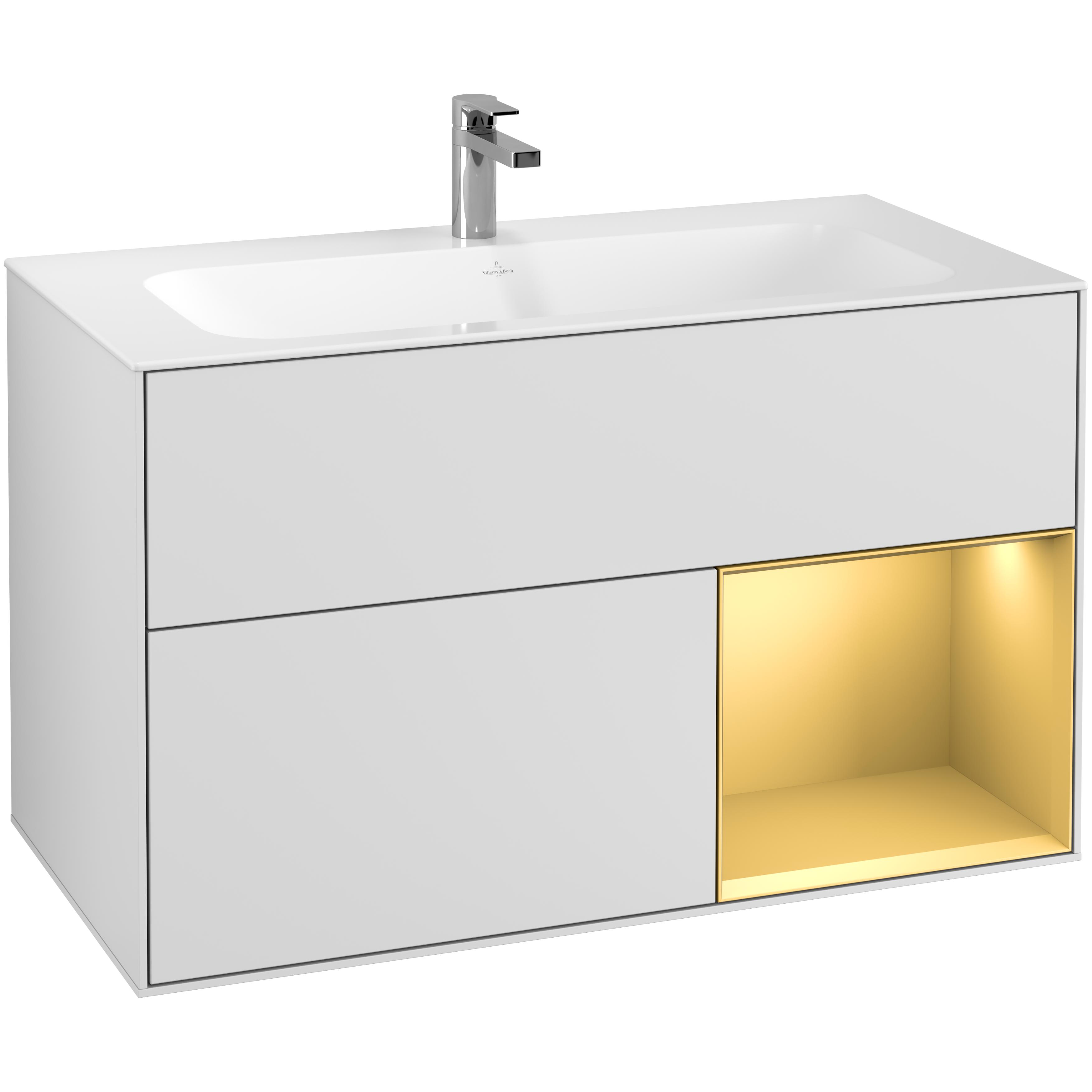 Tvättställsskåp Villeroy & Boch Finion med 2 Lådor och Hylla för Inbyggt Tvättställ | badrum - badrumsmobler - tvattstallsskap-och-kommod | KakelKungen