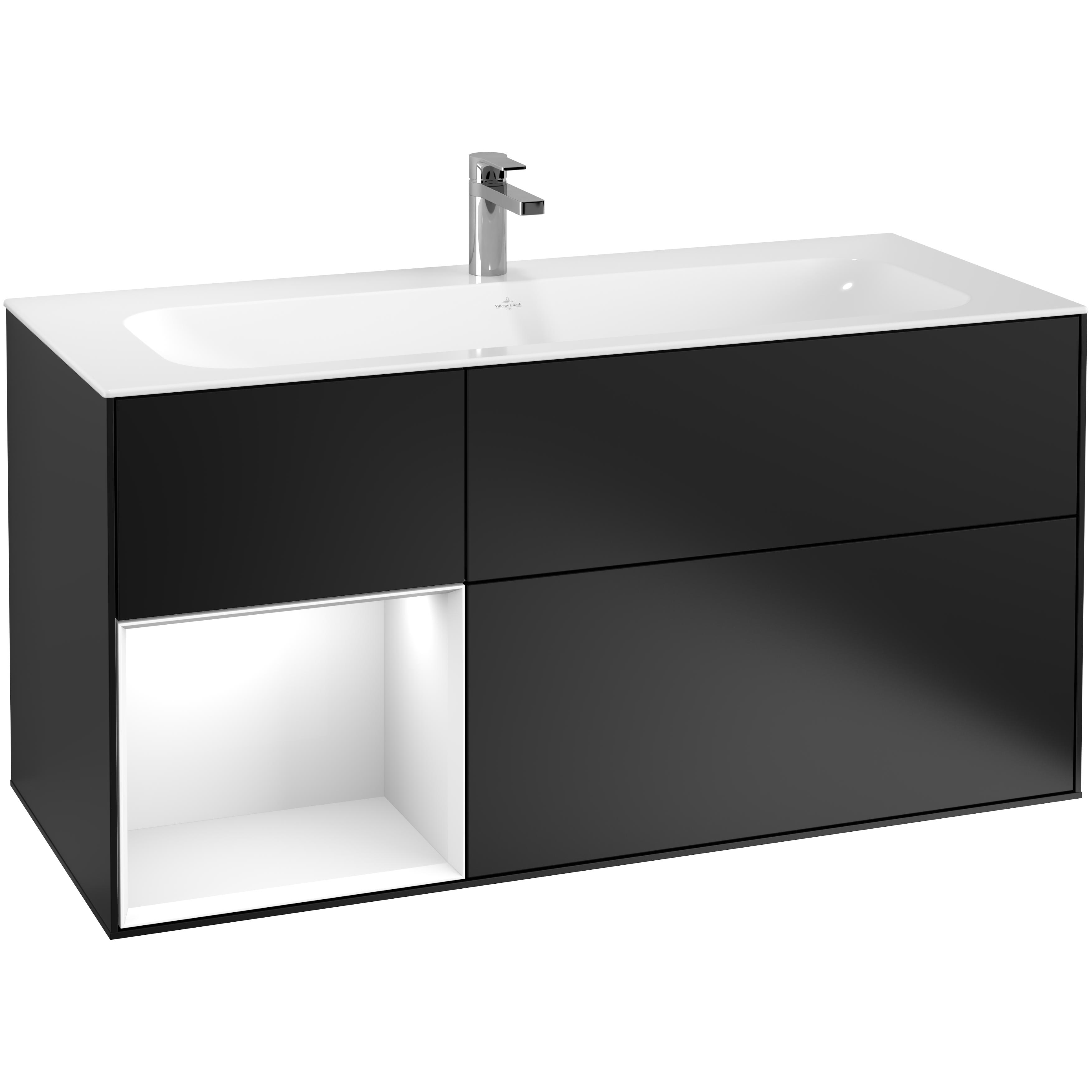 Tvättställsskåp Villeroy & Boch Finion med 3 Lådor och Hylla för Inbyggt Tvättställ | badrum - badrumsmobler - tvattstallsskap-och-kommod | KakelKungen