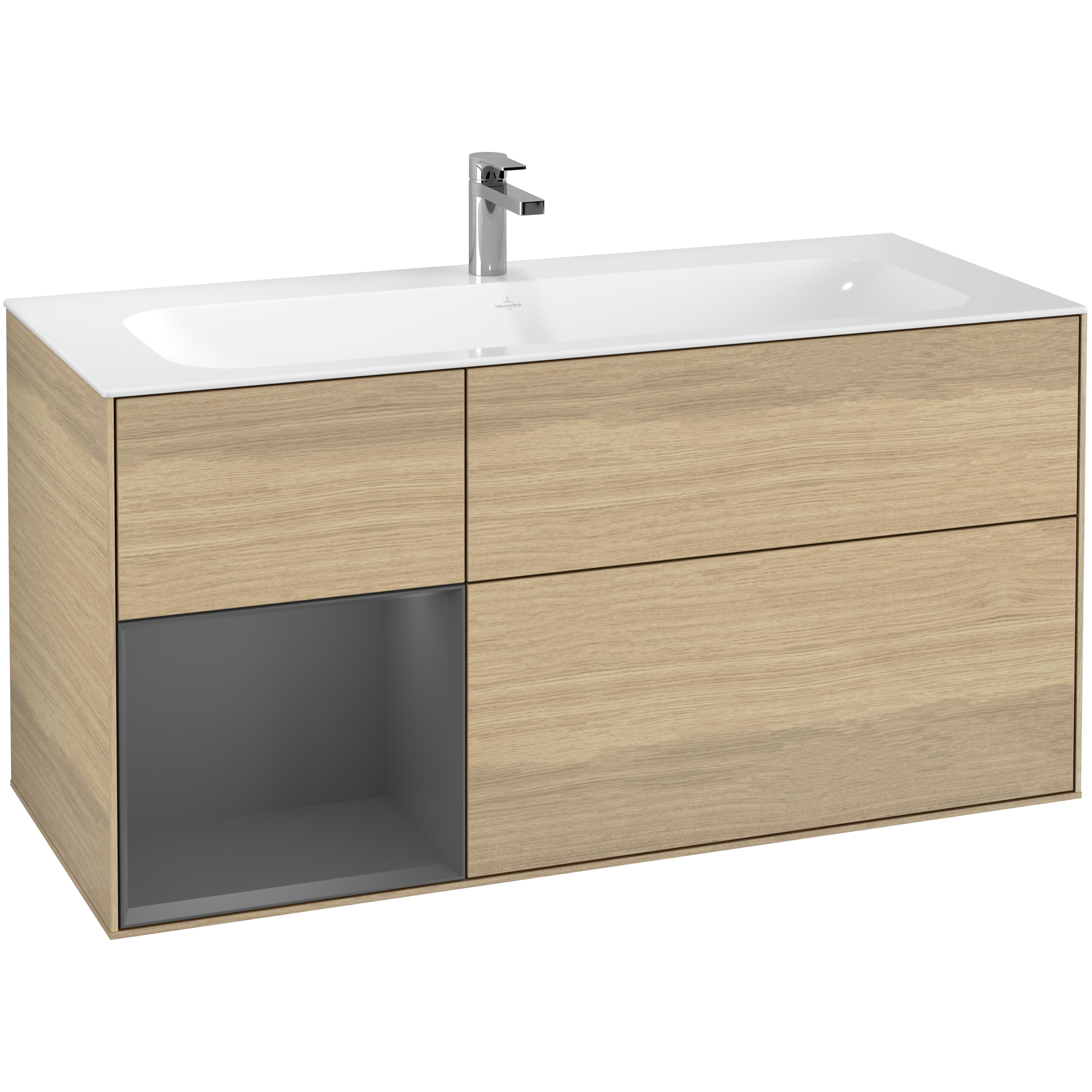 Tvättställsskåp Villeroy & Boch Finion med 3 Lådor och Hylla för Inbyggt Tvättställ | badrum - badrumsmobler - tvattstallsskap-och-kommod | KakelKungen