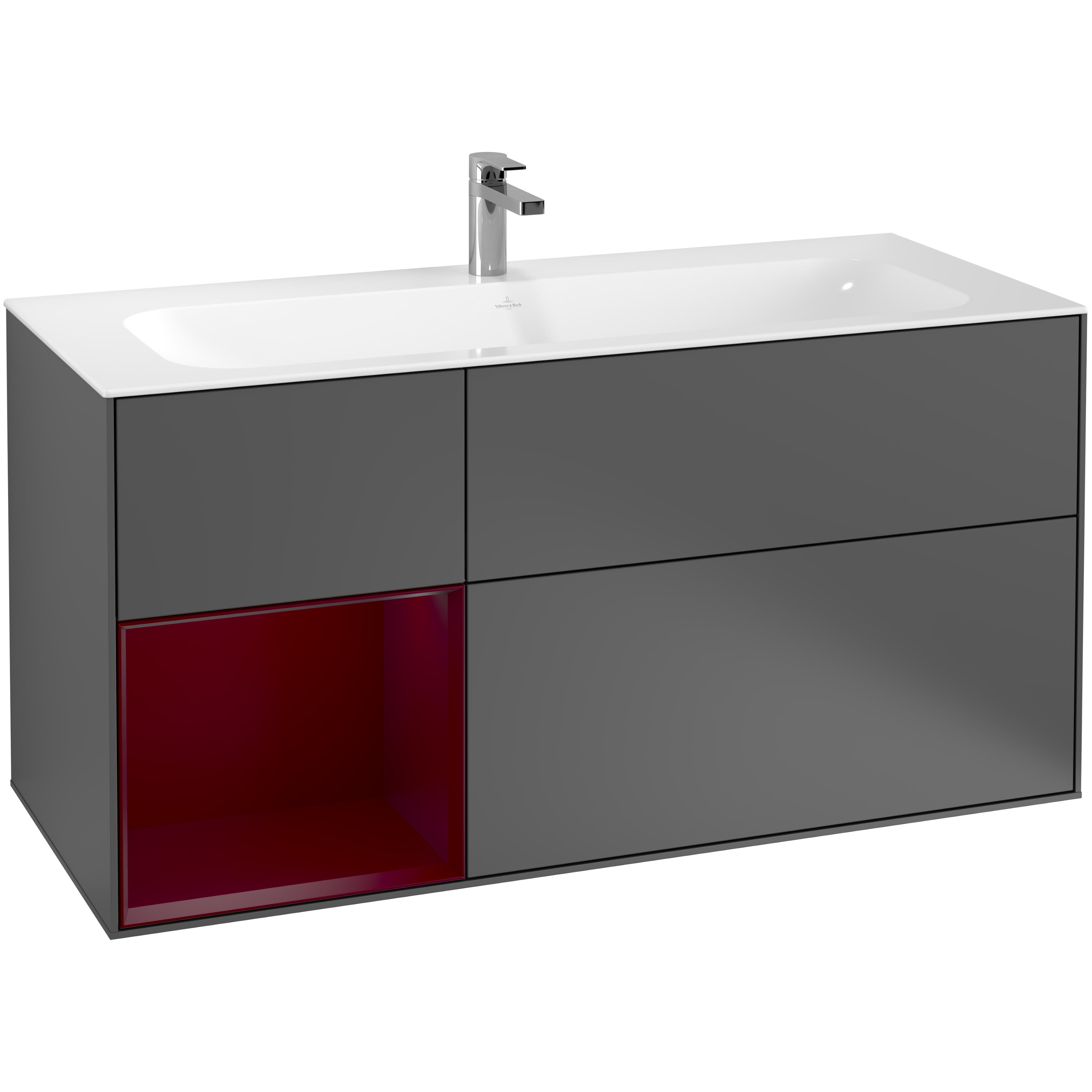 Tvättställsskåp Villeroy & Boch Finion med 3 Lådor och Hylla för Inbyggt Tvättställ | badrum - badrumsmobler - tvattstallsskap-och-kommod | KakelKungen