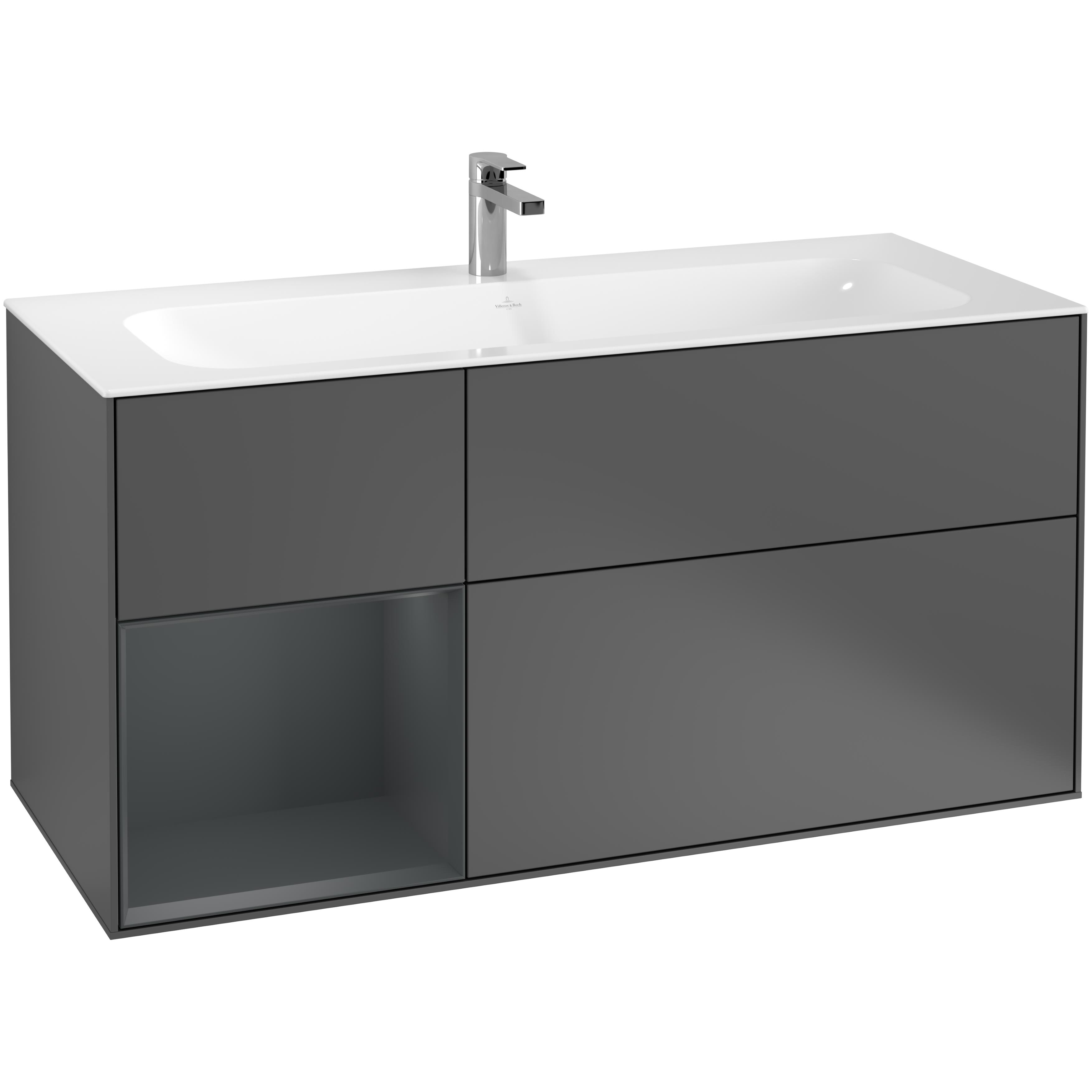 Tvättställsskåp Villeroy & Boch Finion med 3 Lådor och Hylla för Inbyggt Tvättställ | badrum - badrumsmobler - tvattstallsskap-och-kommod | KakelKungen