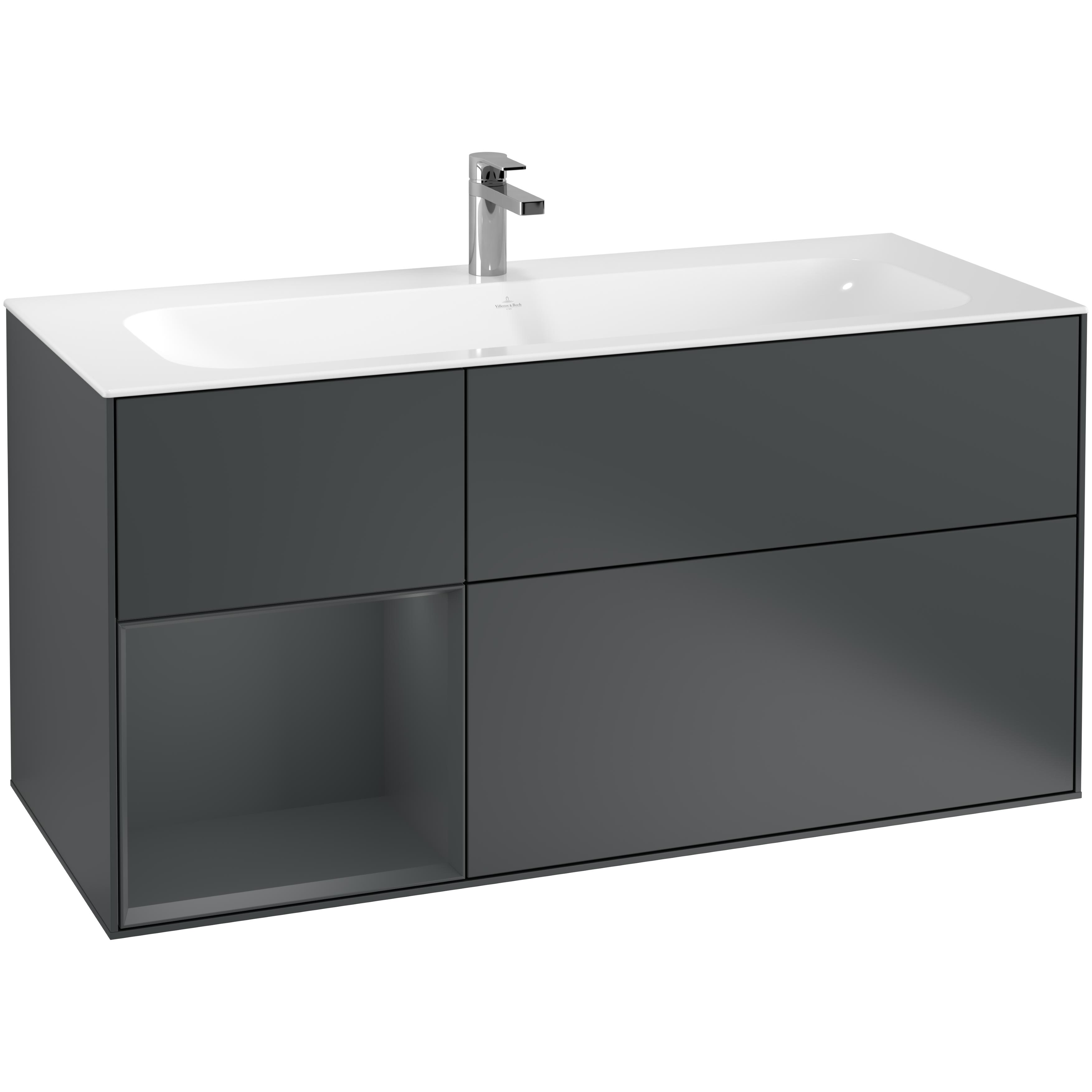 Tvättställsskåp Villeroy & Boch Finion med 3 Lådor och Hylla för Inbyggt Tvättställ | badrum - badrumsmobler - tvattstallsskap-och-kommod | KakelKungen