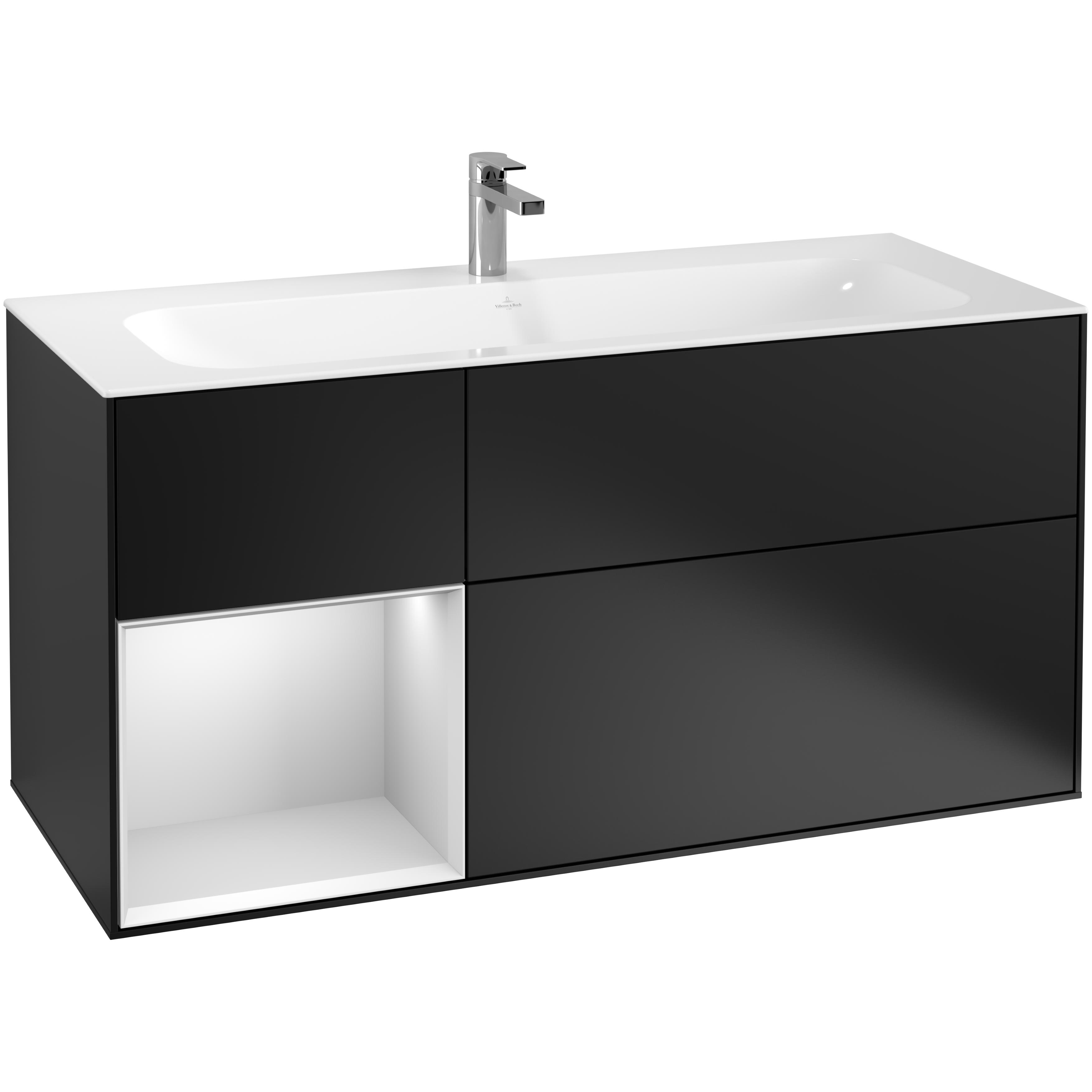 Tvättställsskåp Villeroy & Boch Finion med 3 Lådor och Hylla för Inbyggt Tvättställ | badrum - badrumsmobler - tvattstallsskap-och-kommod | KakelKungen