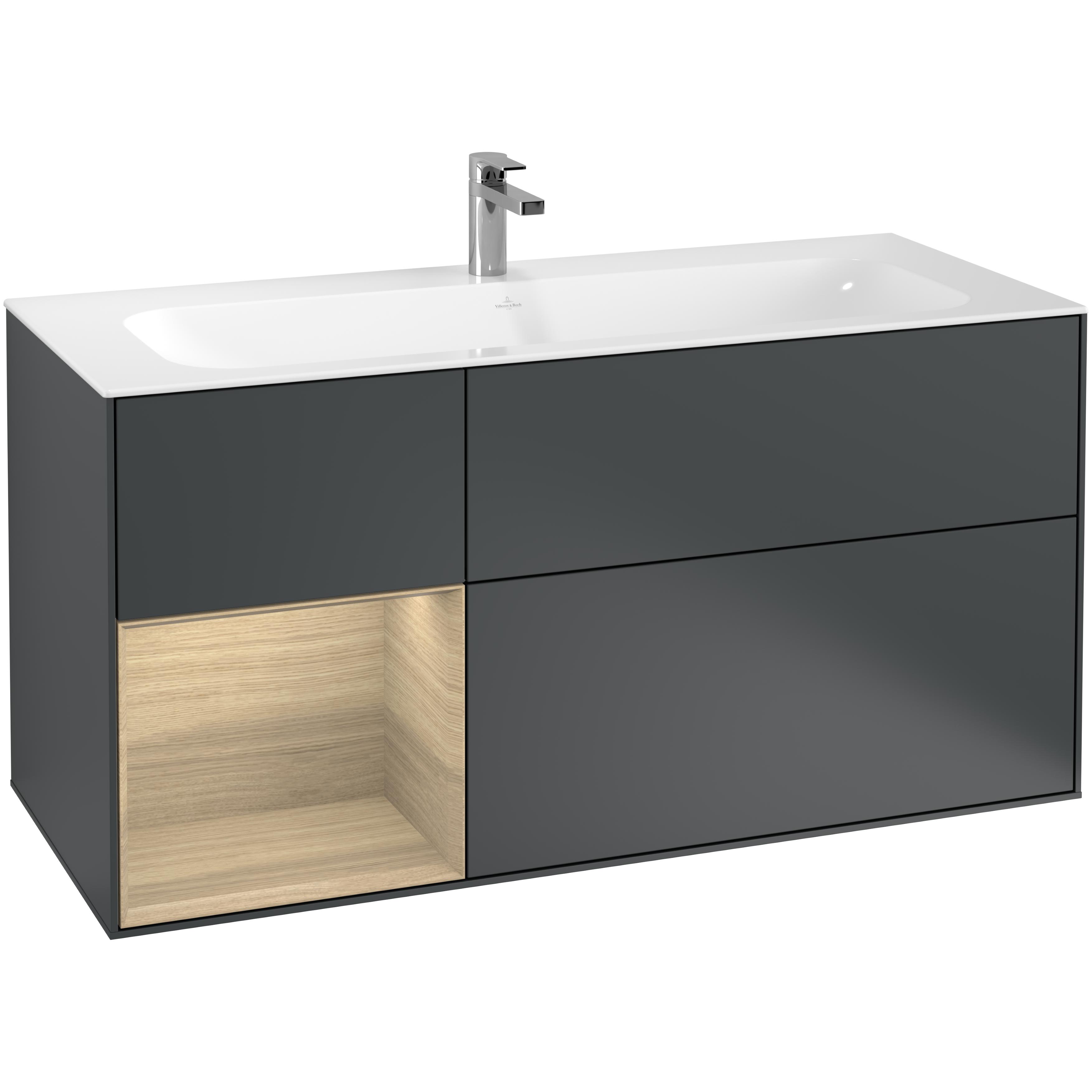 Tvättställsskåp Villeroy & Boch Finion med 3 Lådor och Hylla för Inbyggt Tvättställ | badrum - badrumsmobler - tvattstallsskap-och-kommod | KakelKungen