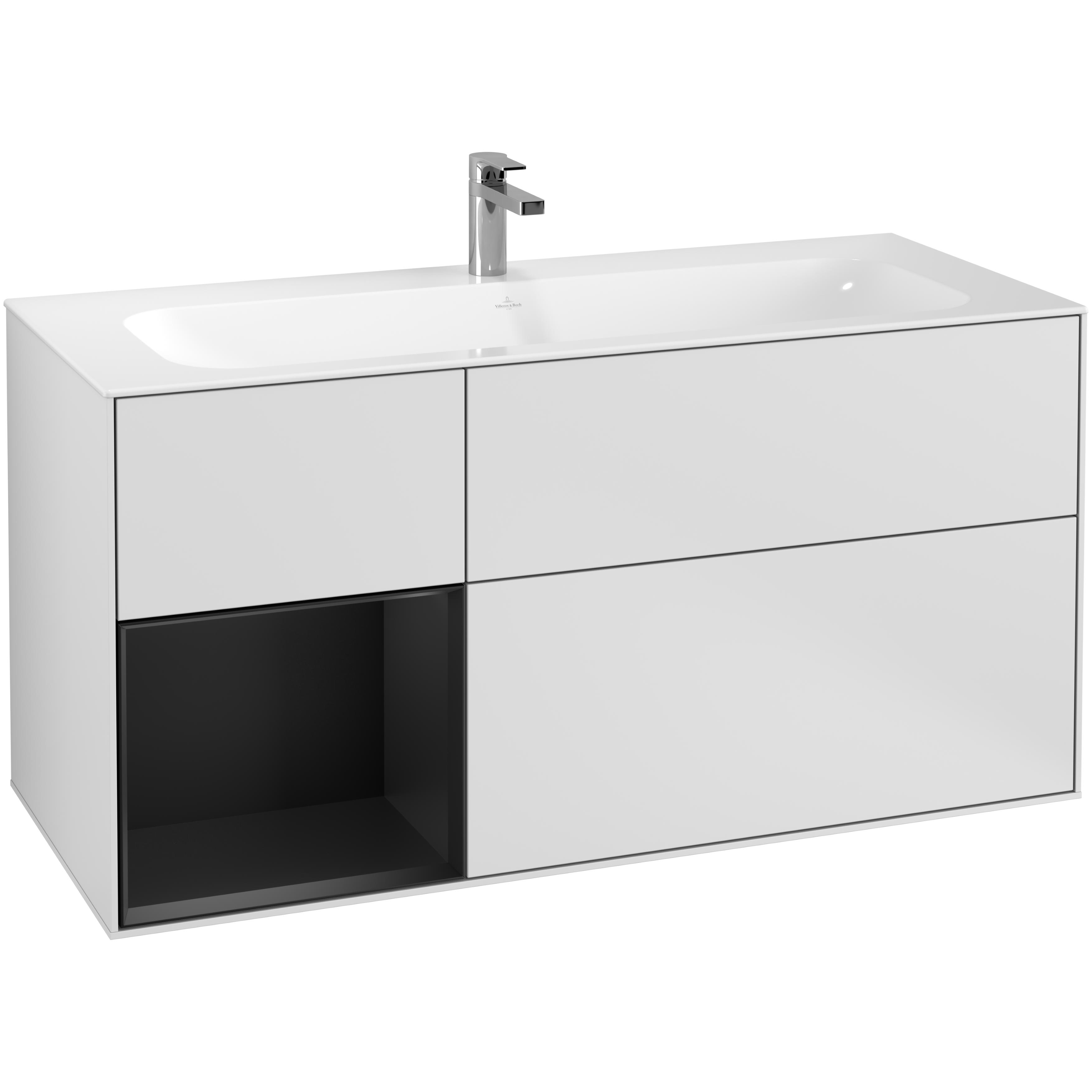 Tvättställsskåp Villeroy & Boch Finion med 3 Lådor och Hylla för Inbyggt Tvättställ | badrum - badrumsmobler - tvattstallsskap-och-kommod | KakelKungen