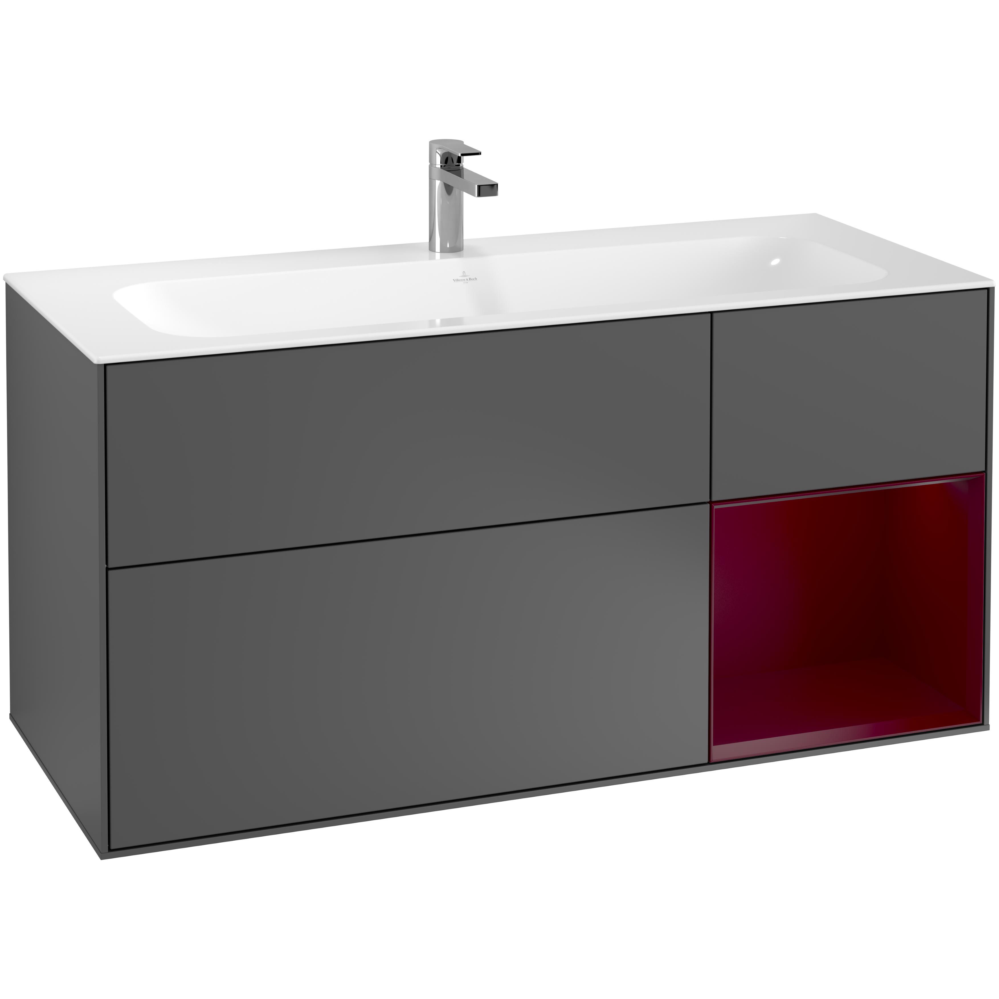 Tvättställsskåp Villeroy & Boch Finion med 3 Lådor och Hylla för Inbyggt Tvättställ | badrum - badrumsmobler - tvattstallsskap-och-kommod | KakelKungen