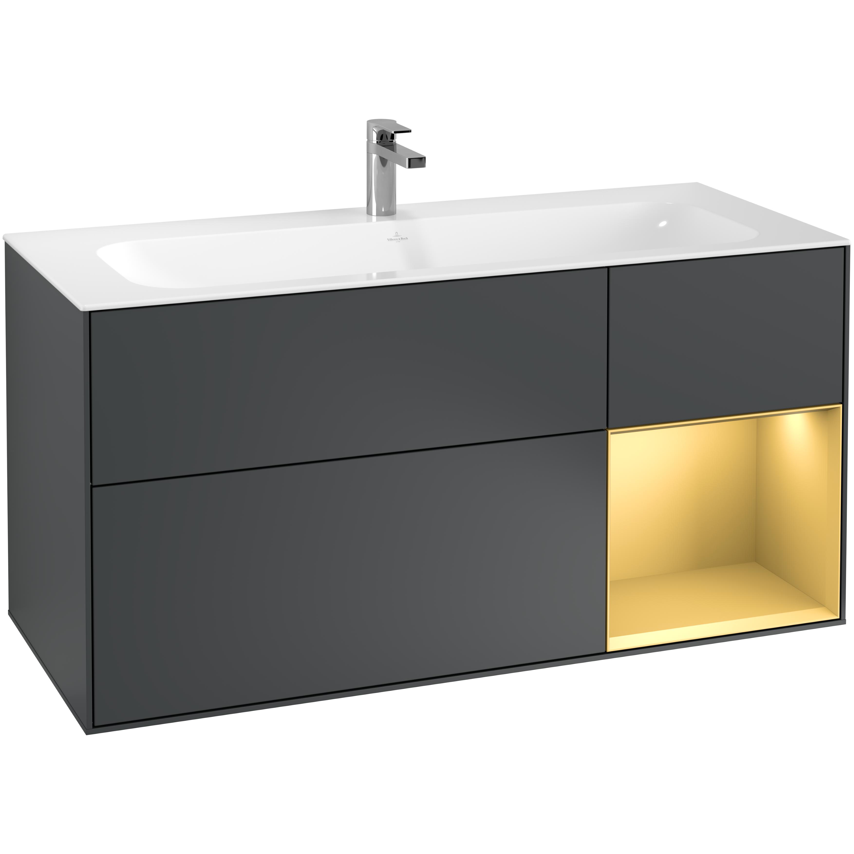 Tvättställsskåp Villeroy & Boch Finion med 3 Lådor och Hylla för Inbyggt Tvättställ | badrum - badrumsmobler - tvattstallsskap-och-kommod | KakelKungen