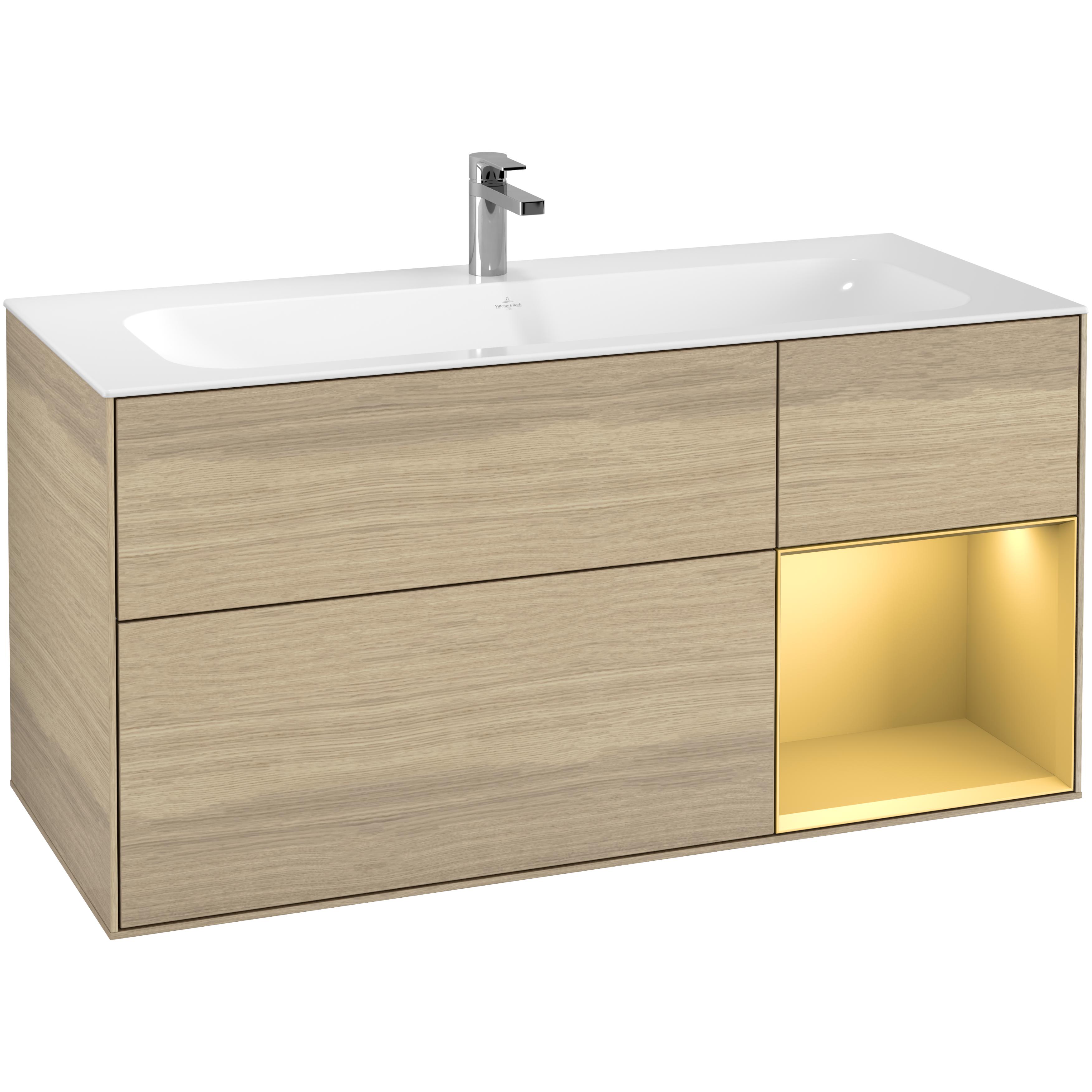 Tvättställsskåp Villeroy & Boch Finion med 3 Lådor och Hylla för Inbyggt Tvättställ | badrum - badrumsmobler - tvattstallsskap-och-kommod | KakelKungen