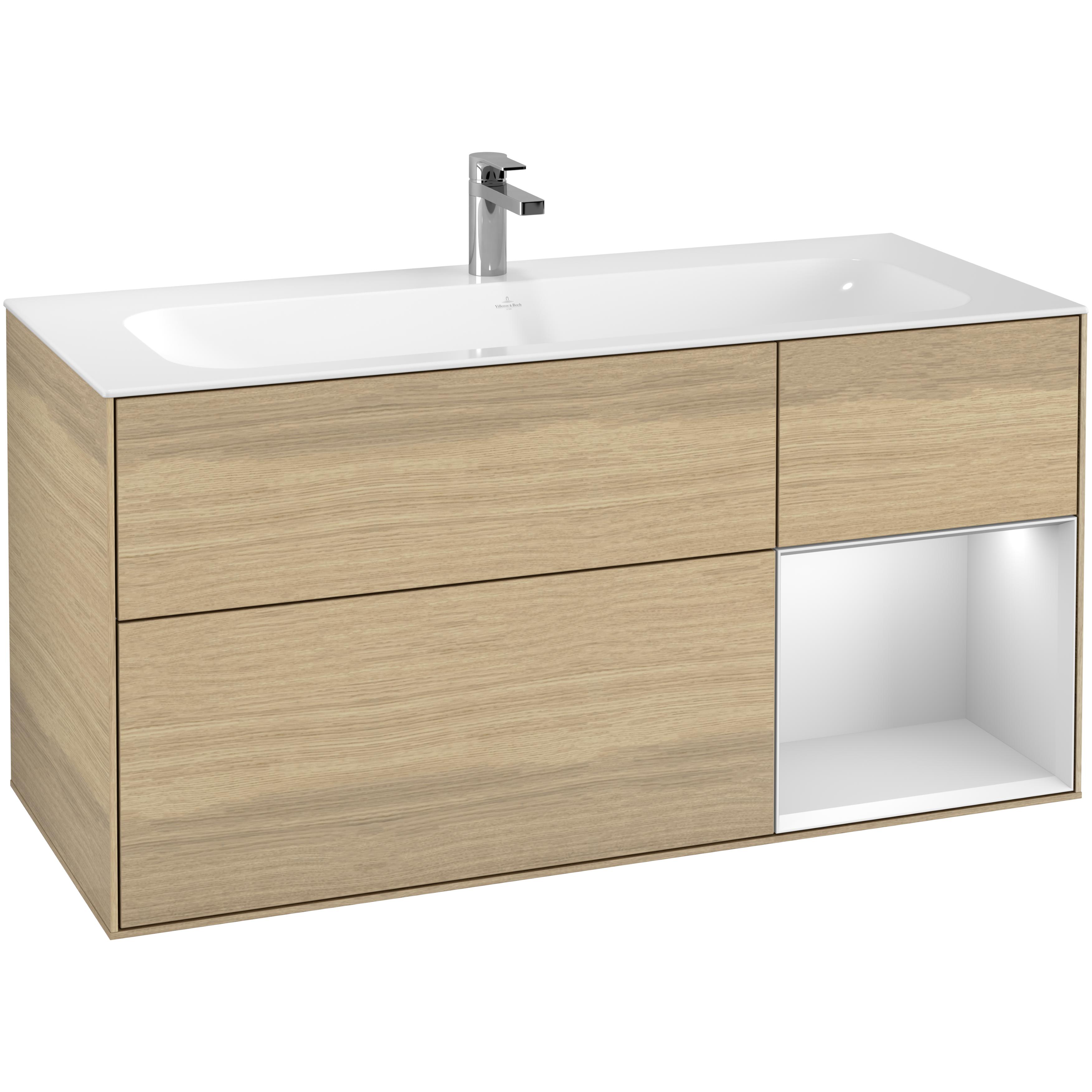 Tvättställsskåp Villeroy & Boch Finion med 3 Lådor och Hylla för Inbyggt Tvättställ | badrum - badrumsmobler - tvattstallsskap-och-kommod | KakelKungen