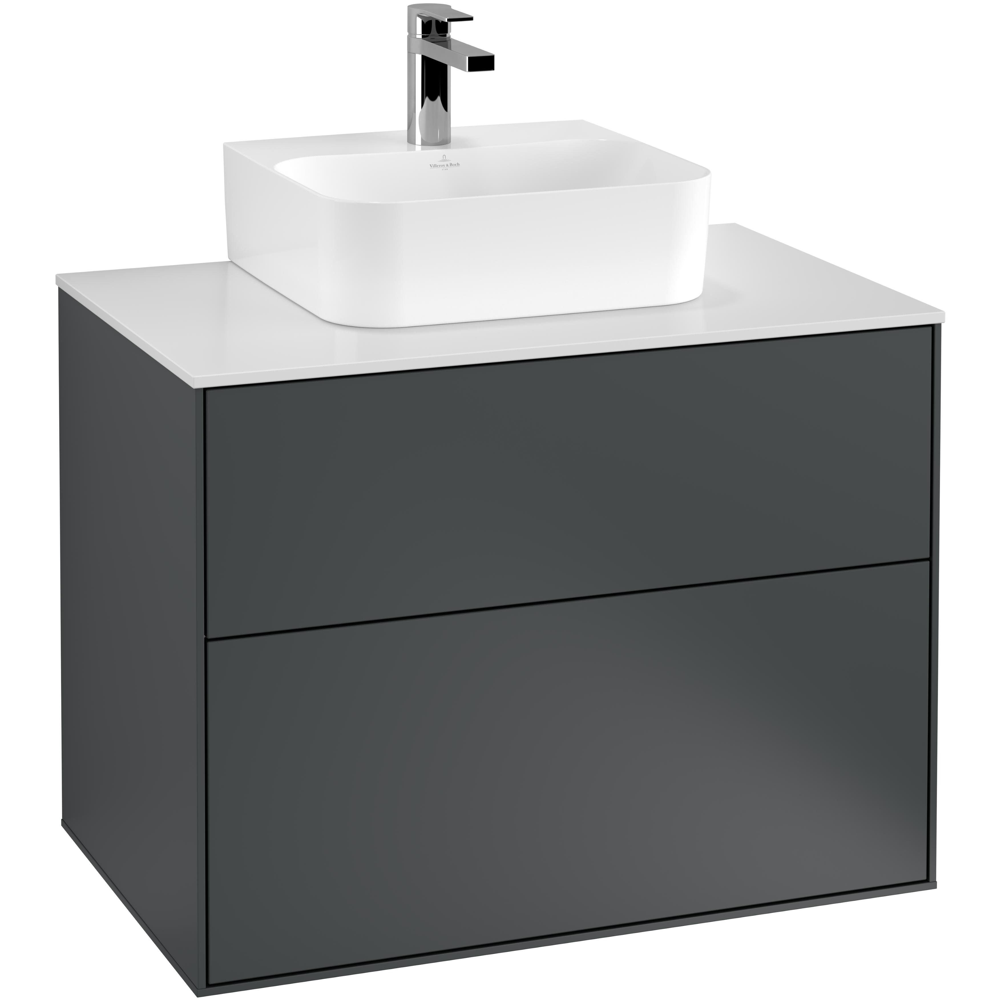 Tvättställsskåp Villeroy & Boch Finion med 2 Lådor och Bänkskiva för Kompakt Tvättställ | badrum - badrumsmobler - tvattstallsskap-och-kommod | KakelKungen