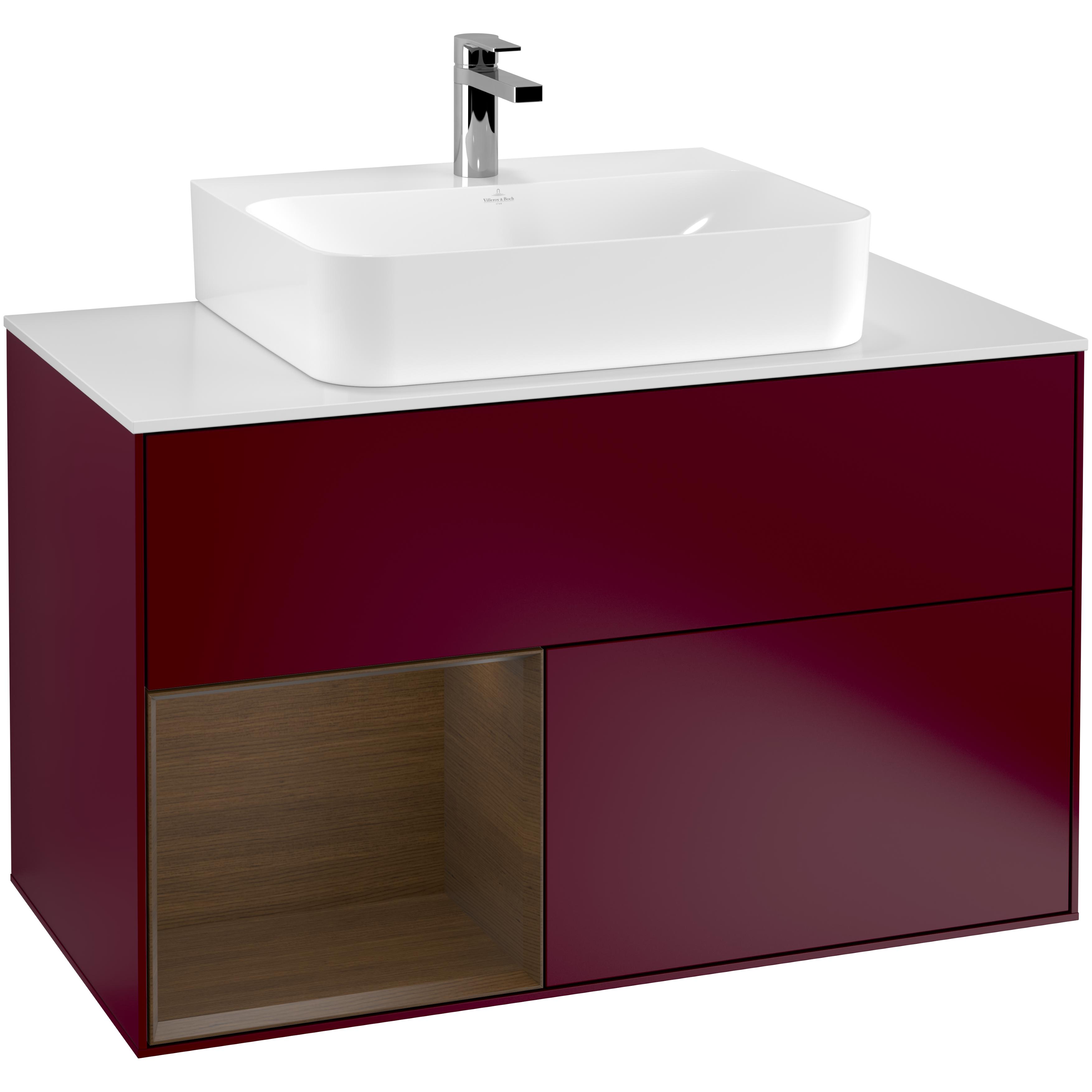 Tvättställsskåp Villeroy & Boch Finion med 2 Lådor Hylla och Bänkskiva för Centrerat Tvättställ | badrum - badrumsmobler - tvattstallsskap-och-kommod | KakelKungen