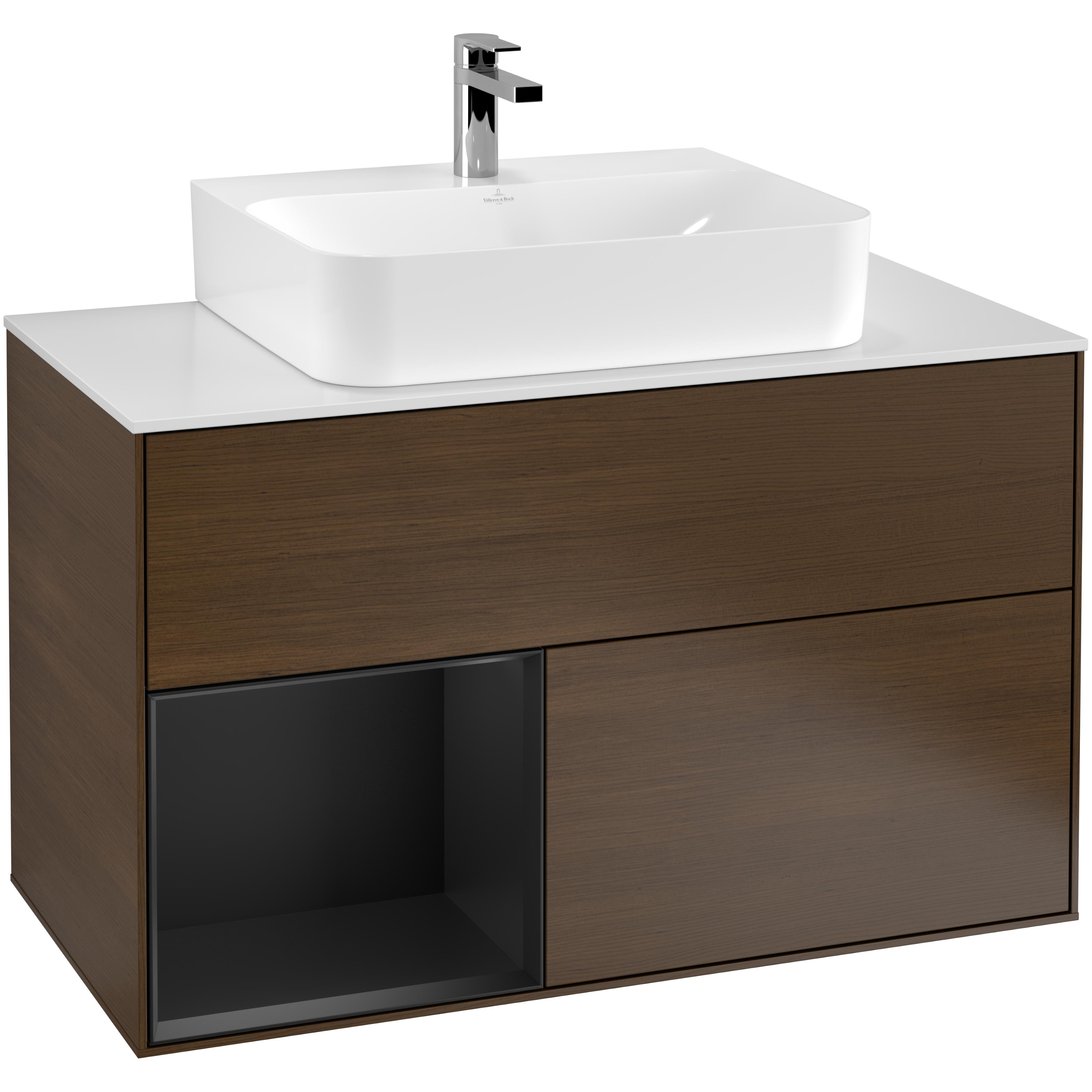 Tvättställsskåp Villeroy & Boch Finion med 2 Lådor Hylla och Bänkskiva för Centrerat Tvättställ | badrum - badrumsmobler - tvattstallsskap-och-kommod | KakelKungen