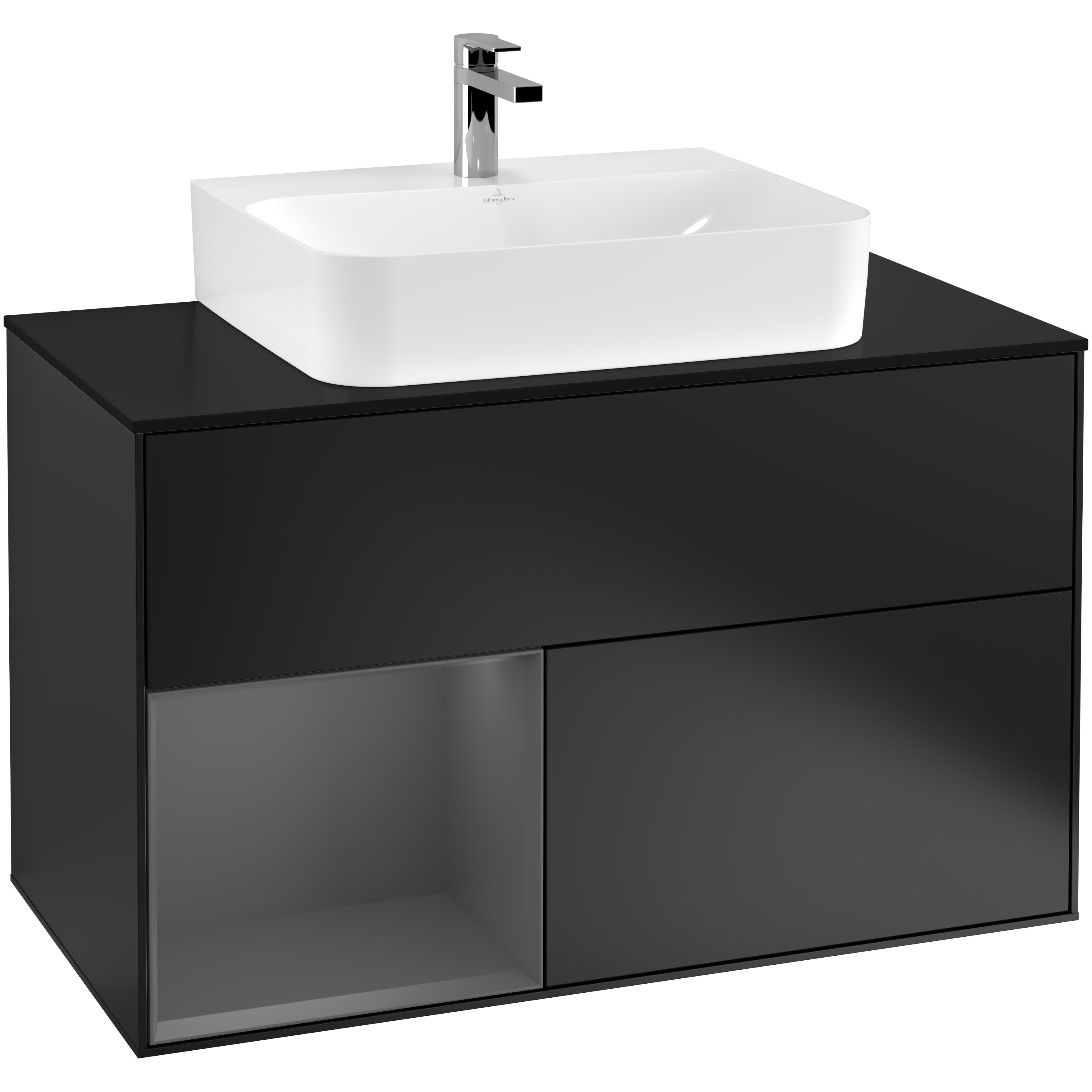 Tvättställsskåp Villeroy & Boch Finion med 2 Lådor Hylla och Bänkskiva för Centrerat Tvättställ | badrum - badrumsmobler - tvattstallsskap-och-kommod | KakelKungen