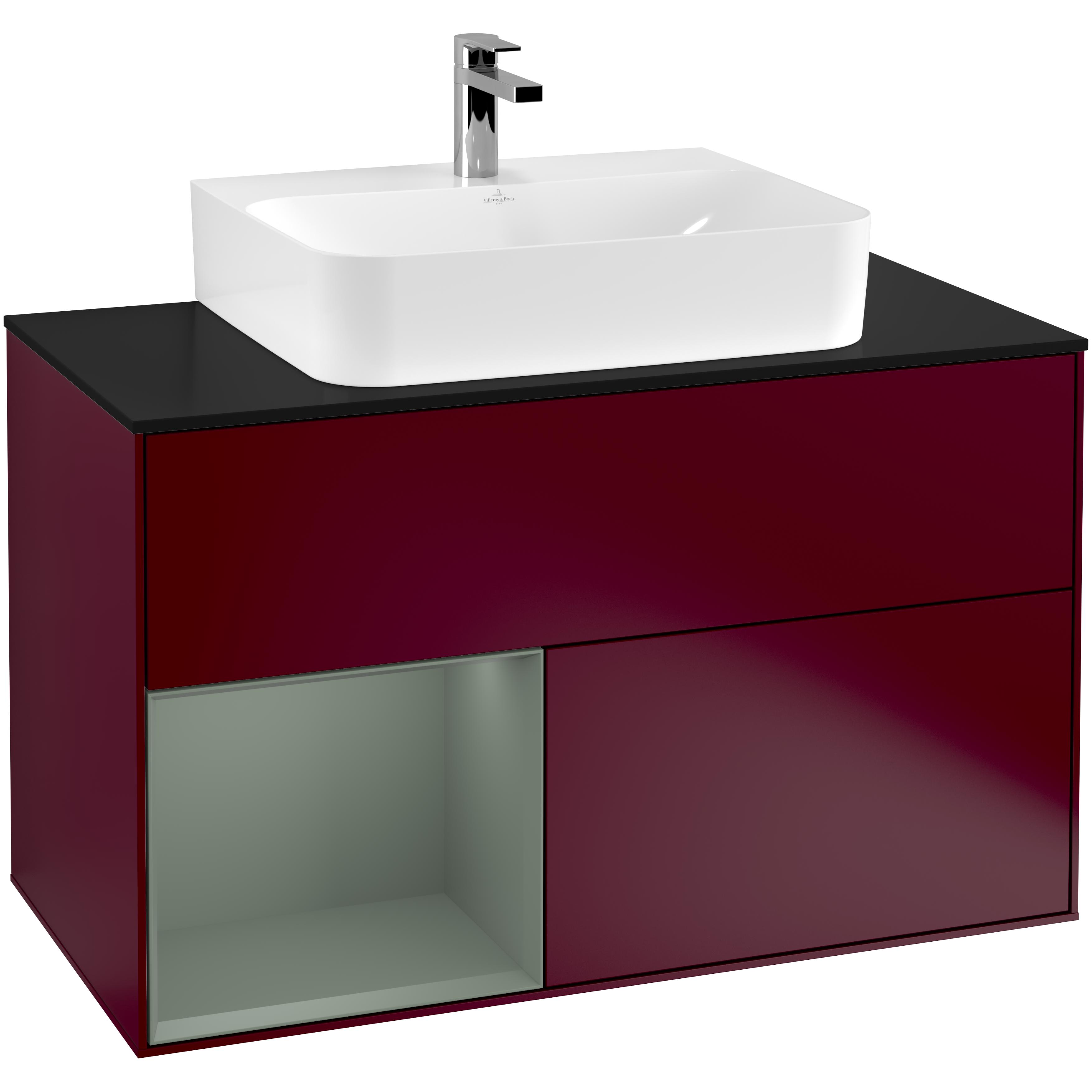 Tvättställsskåp Villeroy & Boch Finion med 2 Lådor Hylla och Bänkskiva för Centrerat Tvättställ | badrum - badrumsmobler - tvattstallsskap-och-kommod | KakelKungen