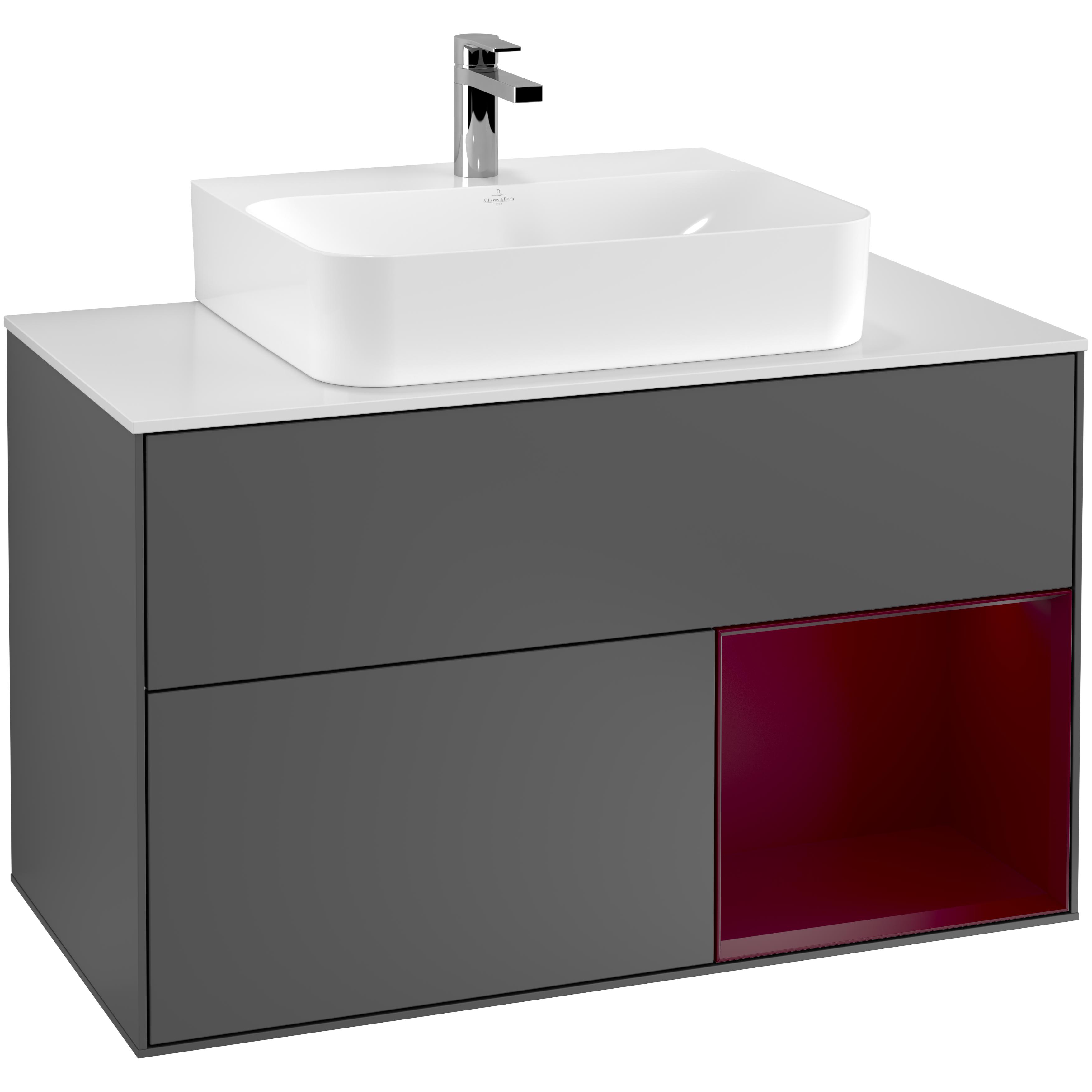 Tvättställsskåp Villeroy & Boch Finion med 2 Lådor Hylla och Bänkskiva för Centrerat Tvättställ