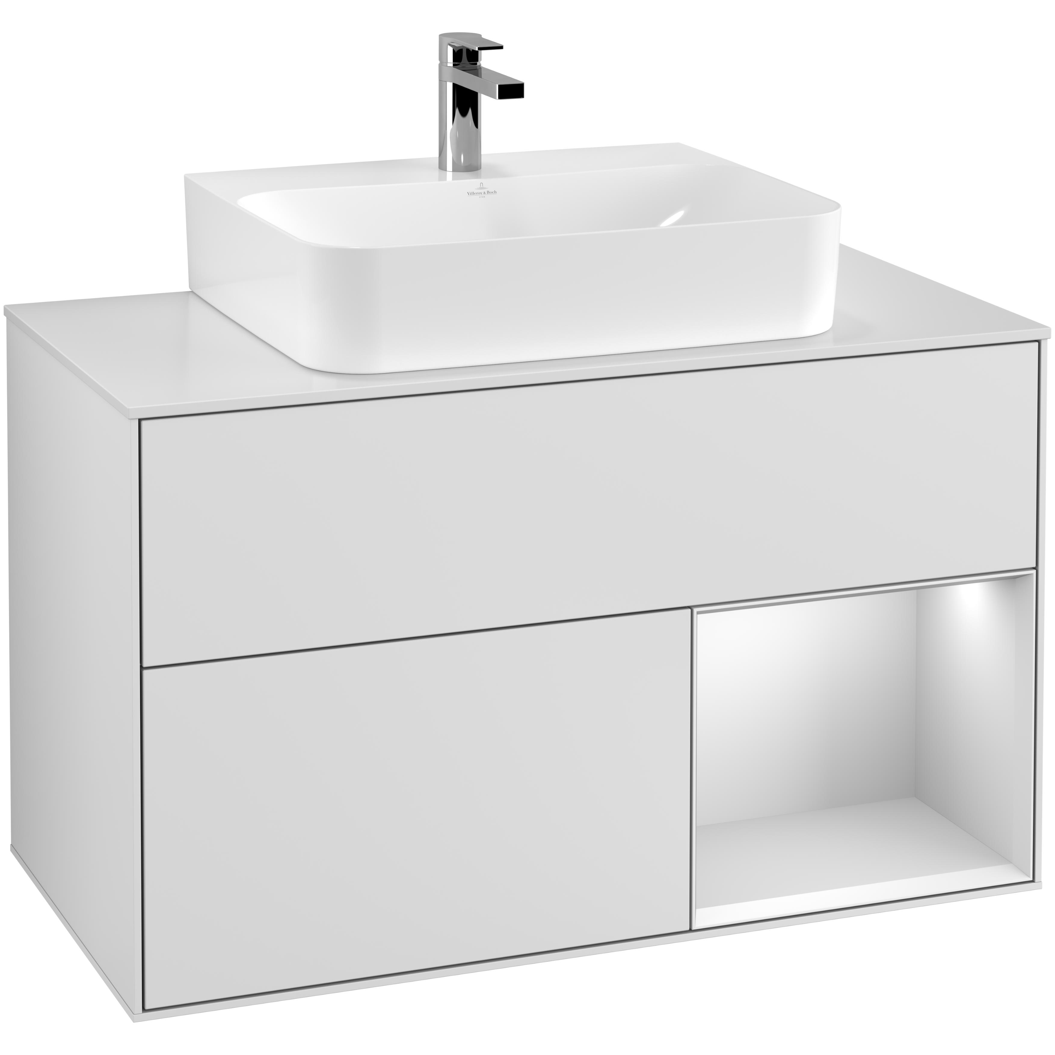 Tvättställsskåp Villeroy & Boch Finion med 2 Lådor Hylla och Bänkskiva för Centrerat Tvättställ