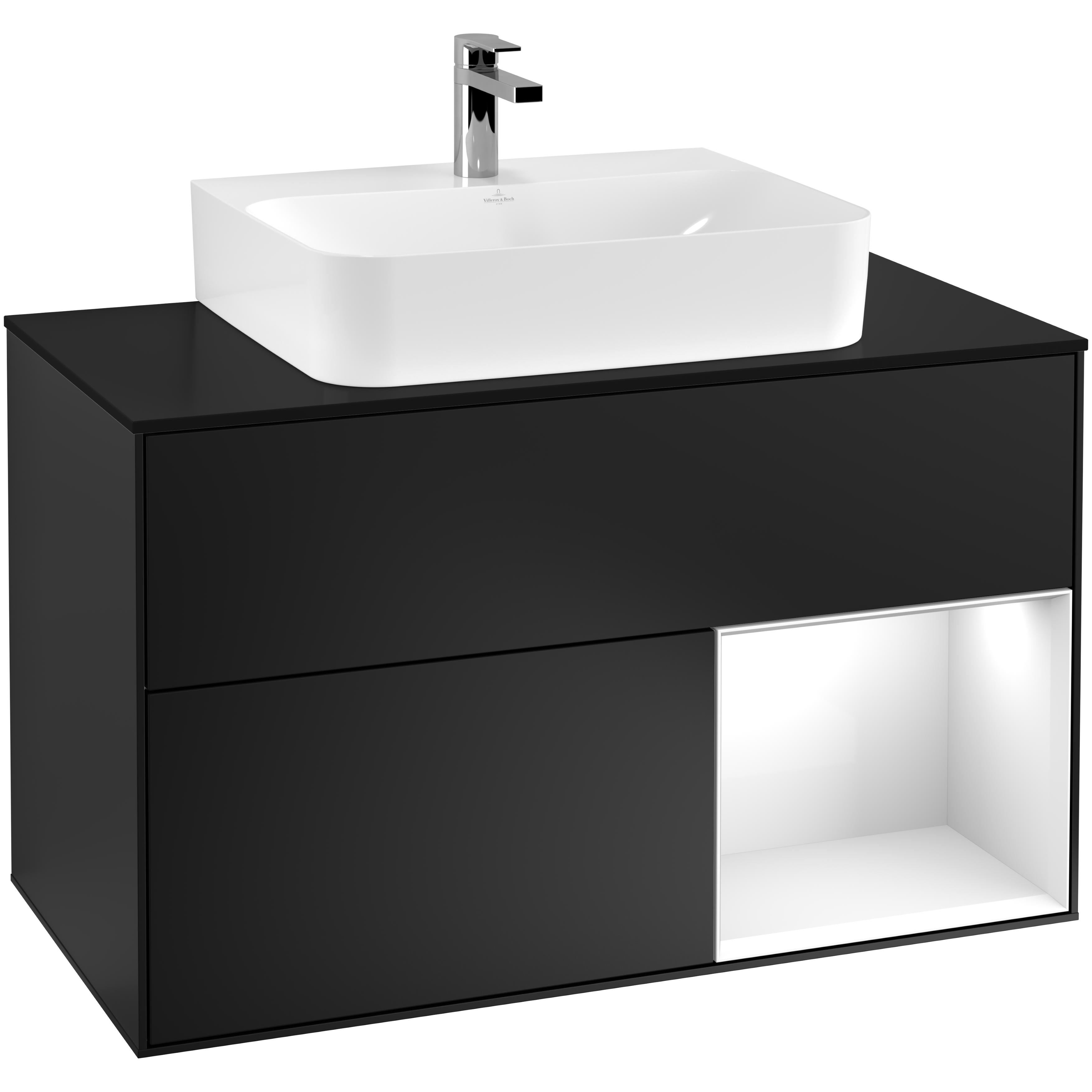 Tvättställsskåp Villeroy & Boch Finion med 2 Lådor Hylla och Bänkskiva för Centrerat Tvättställ