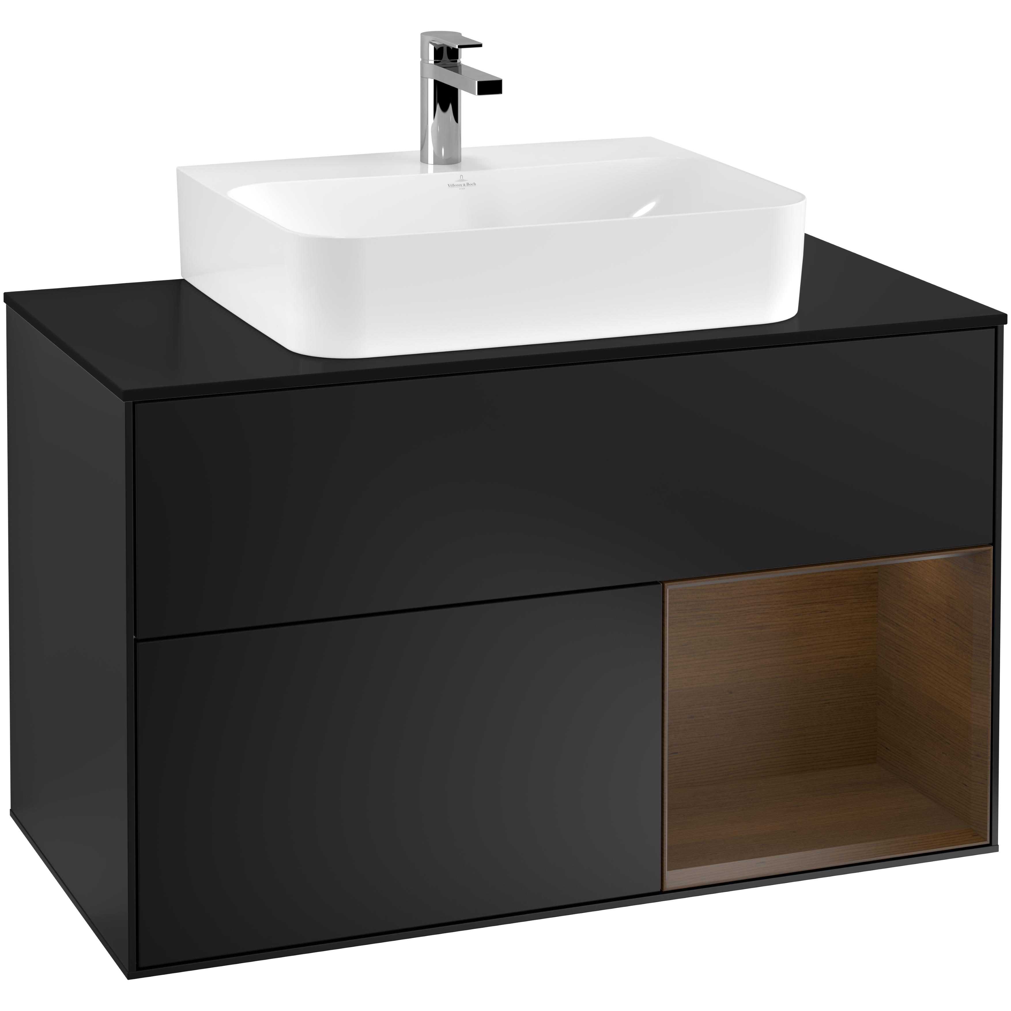 Tvättställsskåp Villeroy & Boch Finion med 2 Lådor Hylla och Bänkskiva för Centrerat Tvättställ | badrum - badrumsmobler - tvattstallsskap-och-kommod | KakelKungen