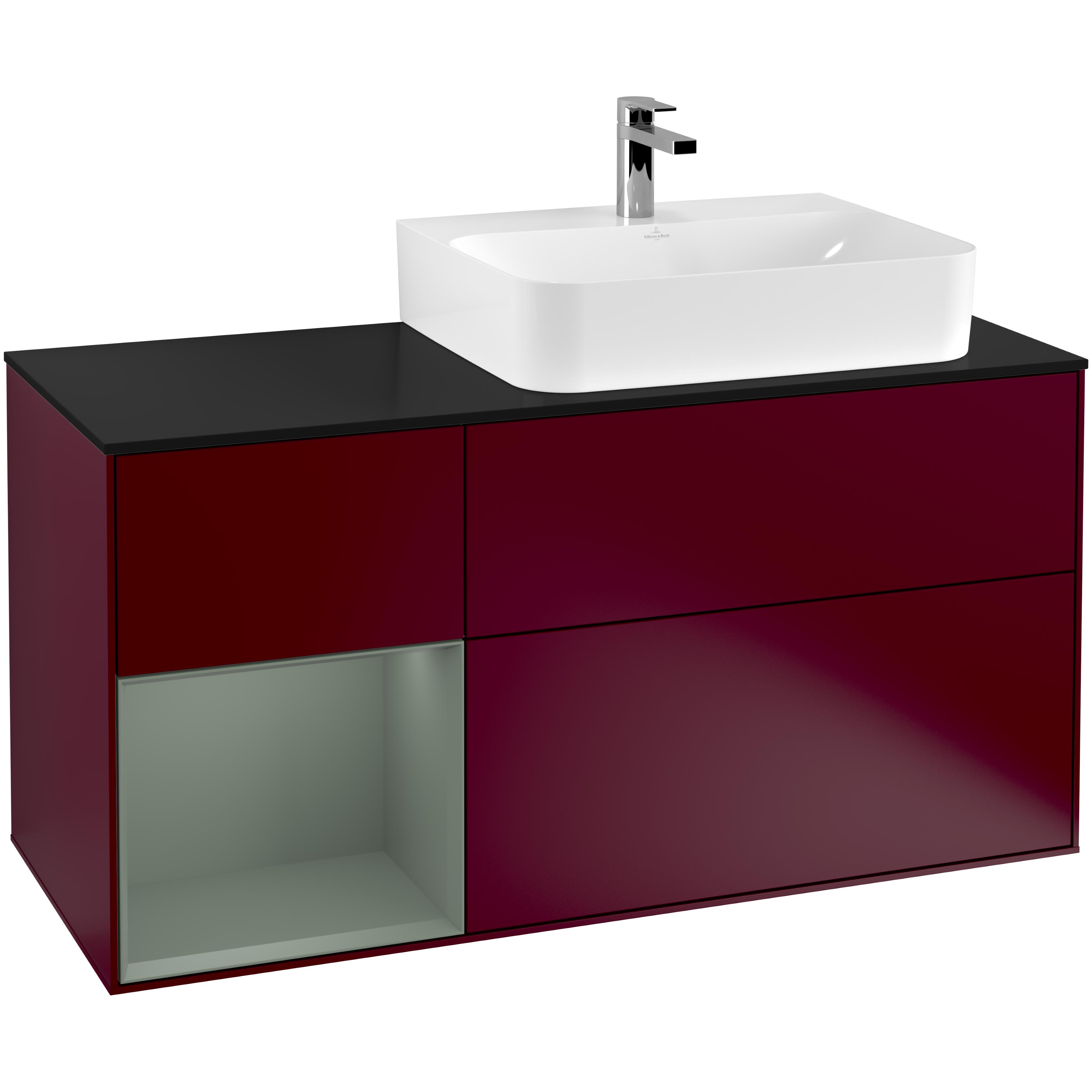 Tvättställsskåp Villeroy & Boch Finion med 3 Lådor Hylla och Bänkskiva för Ocentrerat Tvättställ | badrum - badrumsmobler - tvattstallsskap-och-kommod | KakelKungen