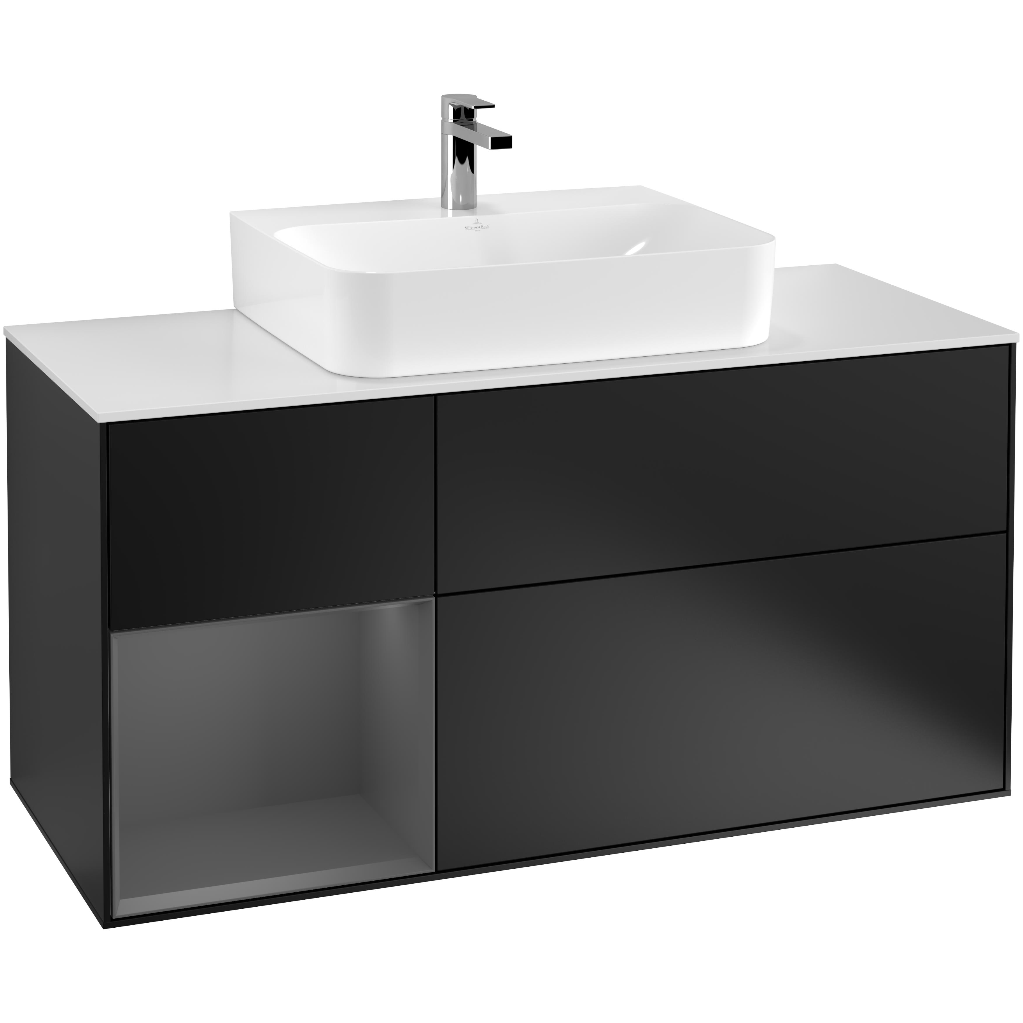 Tvättställsskåp Villeroy & Boch Finion med 3 Lådor Hylla och Bänkskiva för Centrerat Tvättställ | badrum - badrumsmobler - tvattstallsskap-och-kommod | KakelKungen