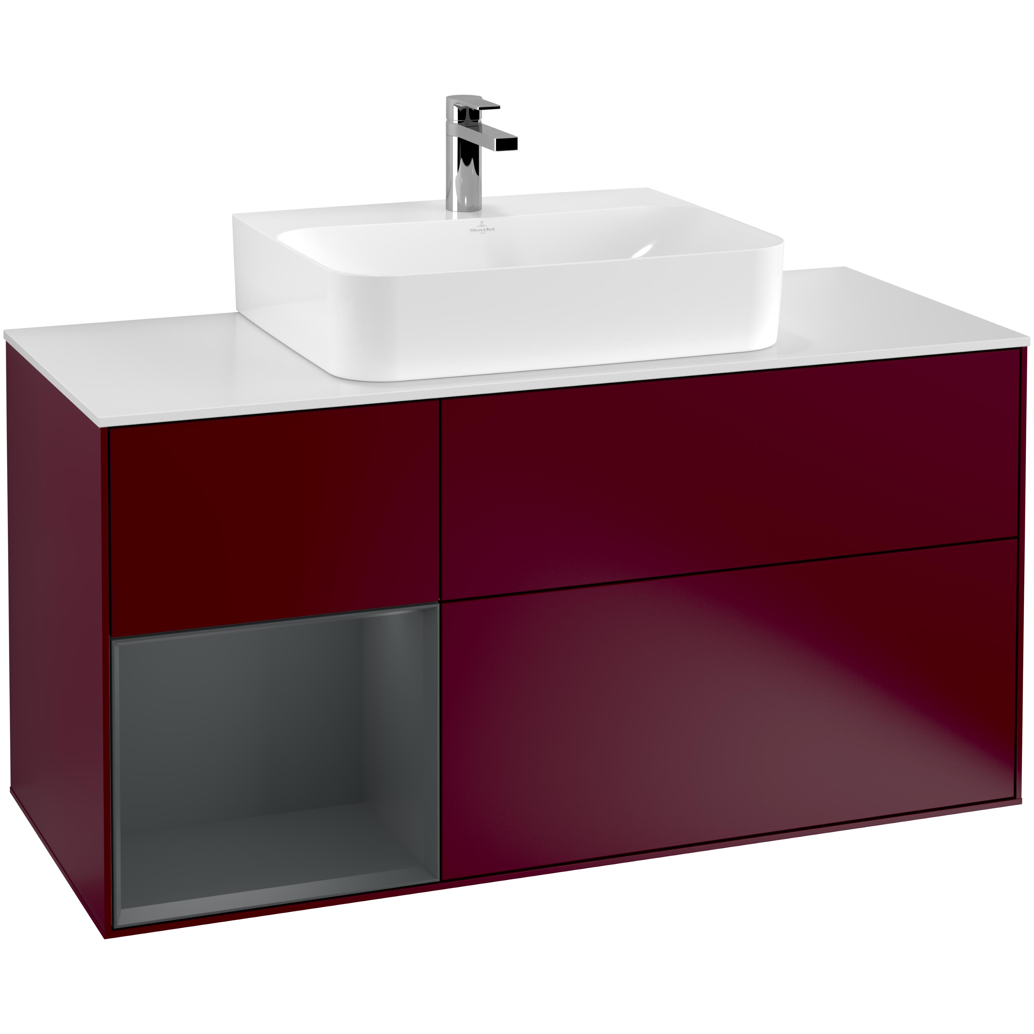 Tvättställsskåp Villeroy & Boch Finion med 3 Lådor Hylla och Bänkskiva för Centrerat Tvättställ | badrum - badrumsmobler - tvattstallsskap-och-kommod | KakelKungen