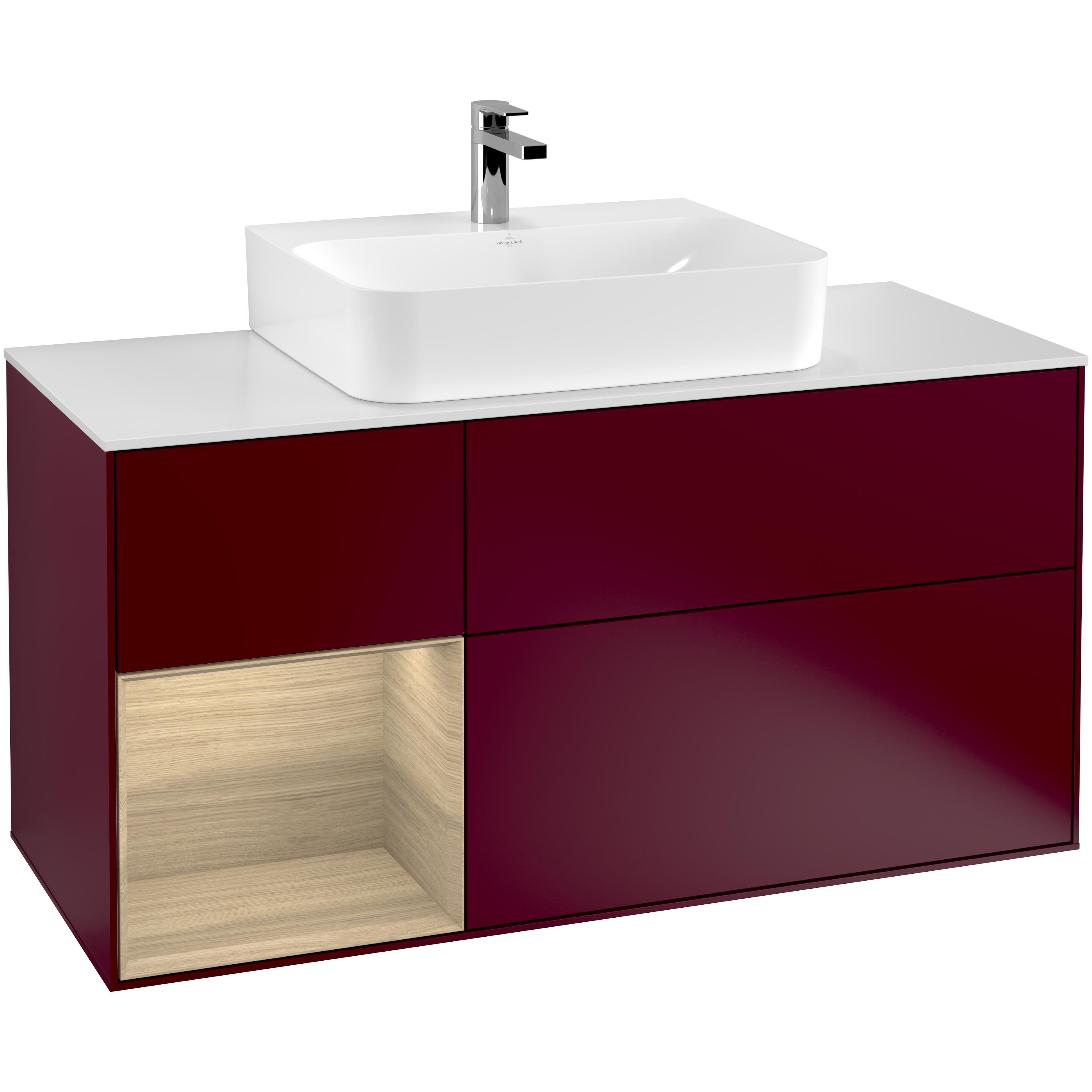 Tvättställsskåp Villeroy & Boch Finion med 3 Lådor Hylla och Bänkskiva för Centrerat Tvättställ | badrum - badrumsmobler - tvattstallsskap-och-kommod | KakelKungen