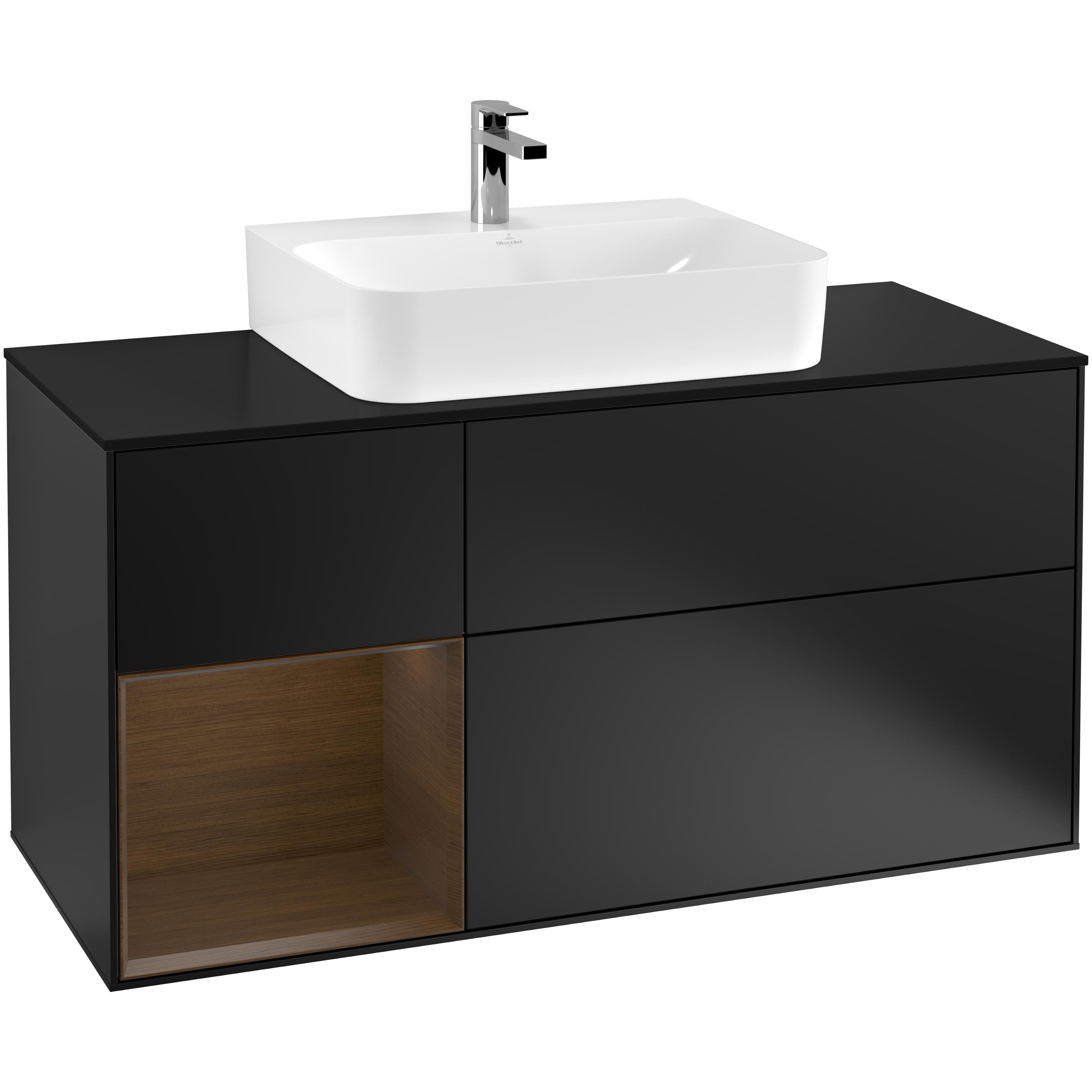 Tvättställsskåp Villeroy & Boch Finion med 3 Lådor Hylla och Bänkskiva för Centrerat Tvättställ | badrum - badrumsmobler - tvattstallsskap-och-kommod | KakelKungen