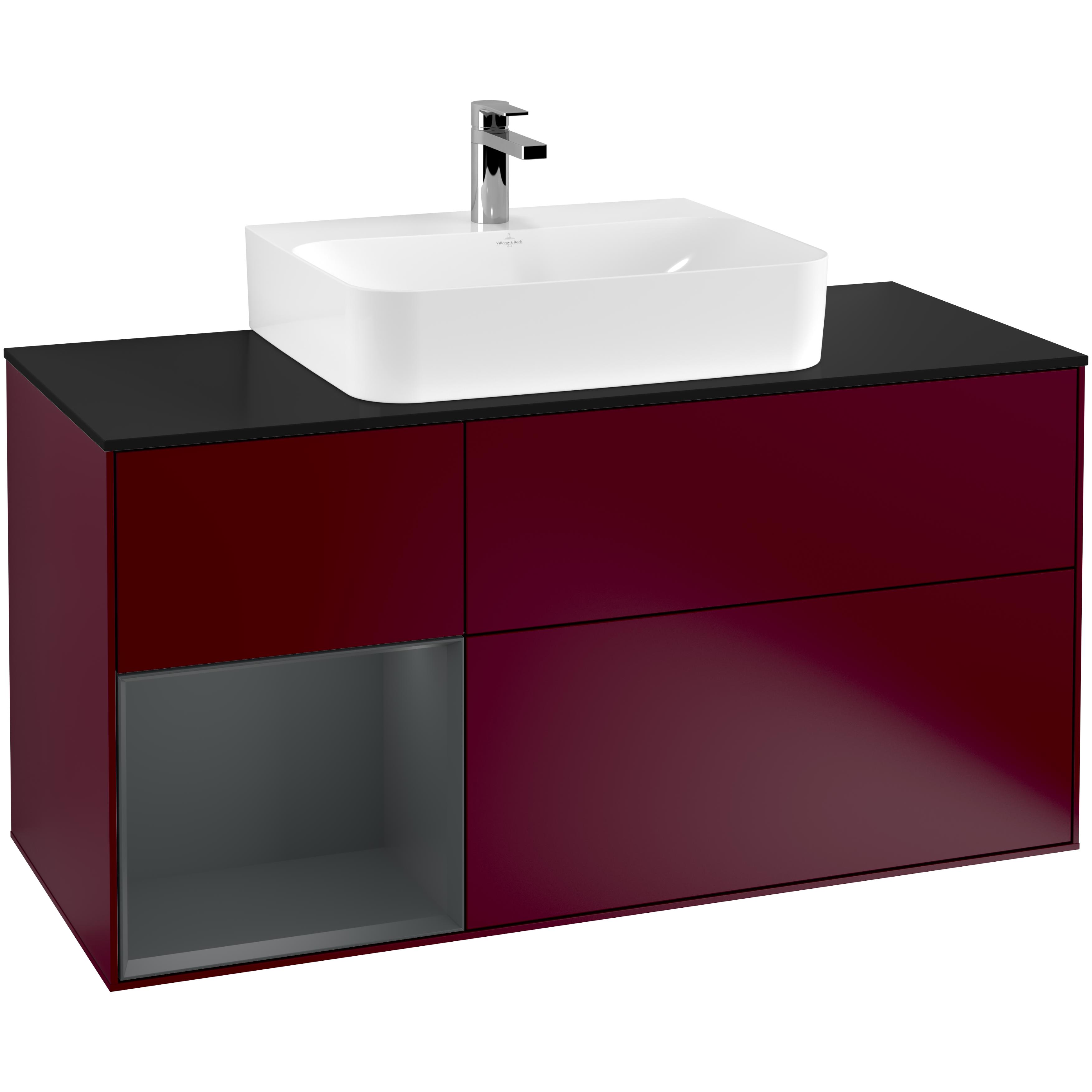 Tvättställsskåp Villeroy & Boch Finion med 3 Lådor Hylla och Bänkskiva för Centrerat Tvättställ | badrum - badrumsmobler - tvattstallsskap-och-kommod | KakelKungen