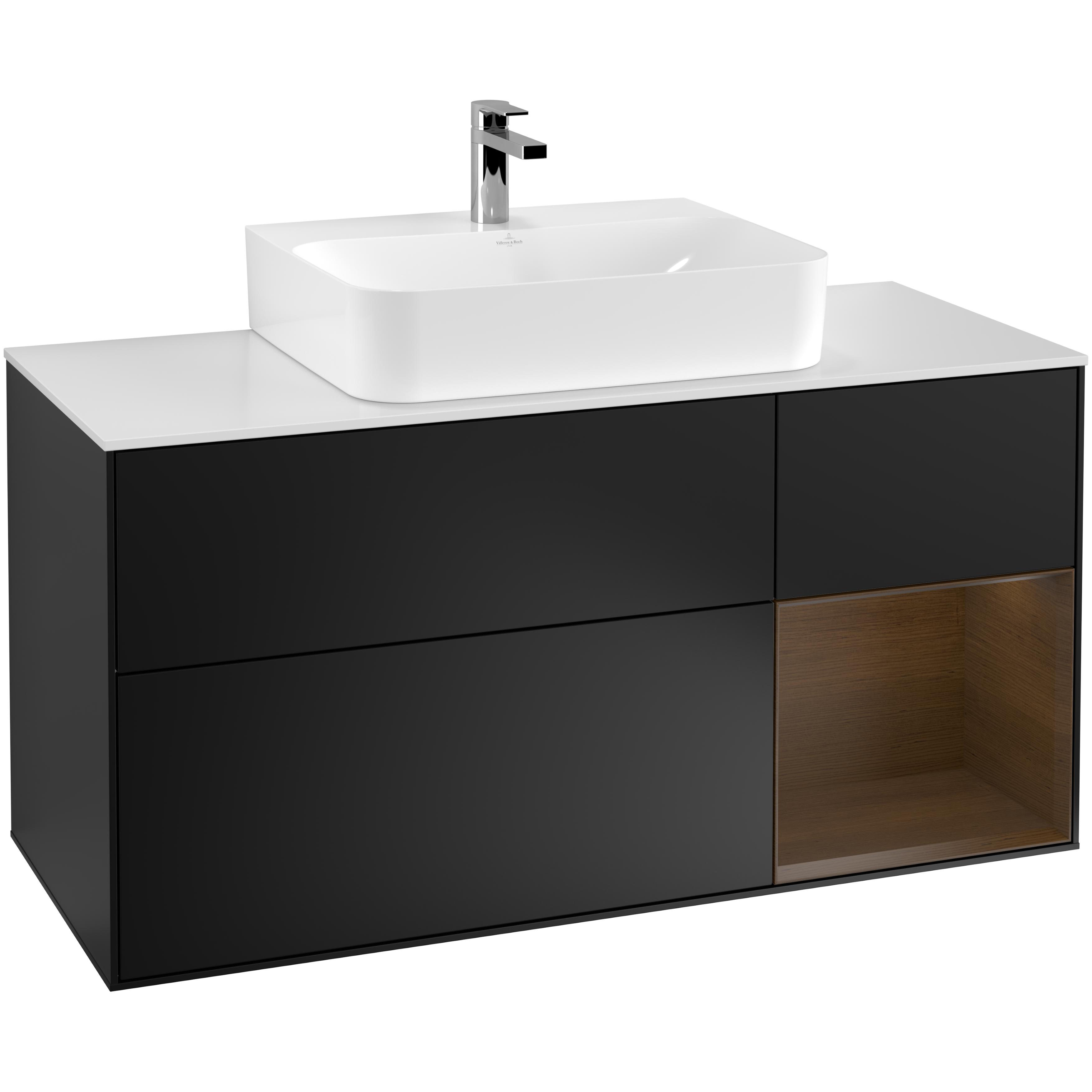 Tvättställsskåp Villeroy & Boch Finion med 3 Lådor Hylla och Bänkskiva för Centrerat Tvättställ | badrum - badrumsmobler - tvattstallsskap-och-kommod | KakelKungen