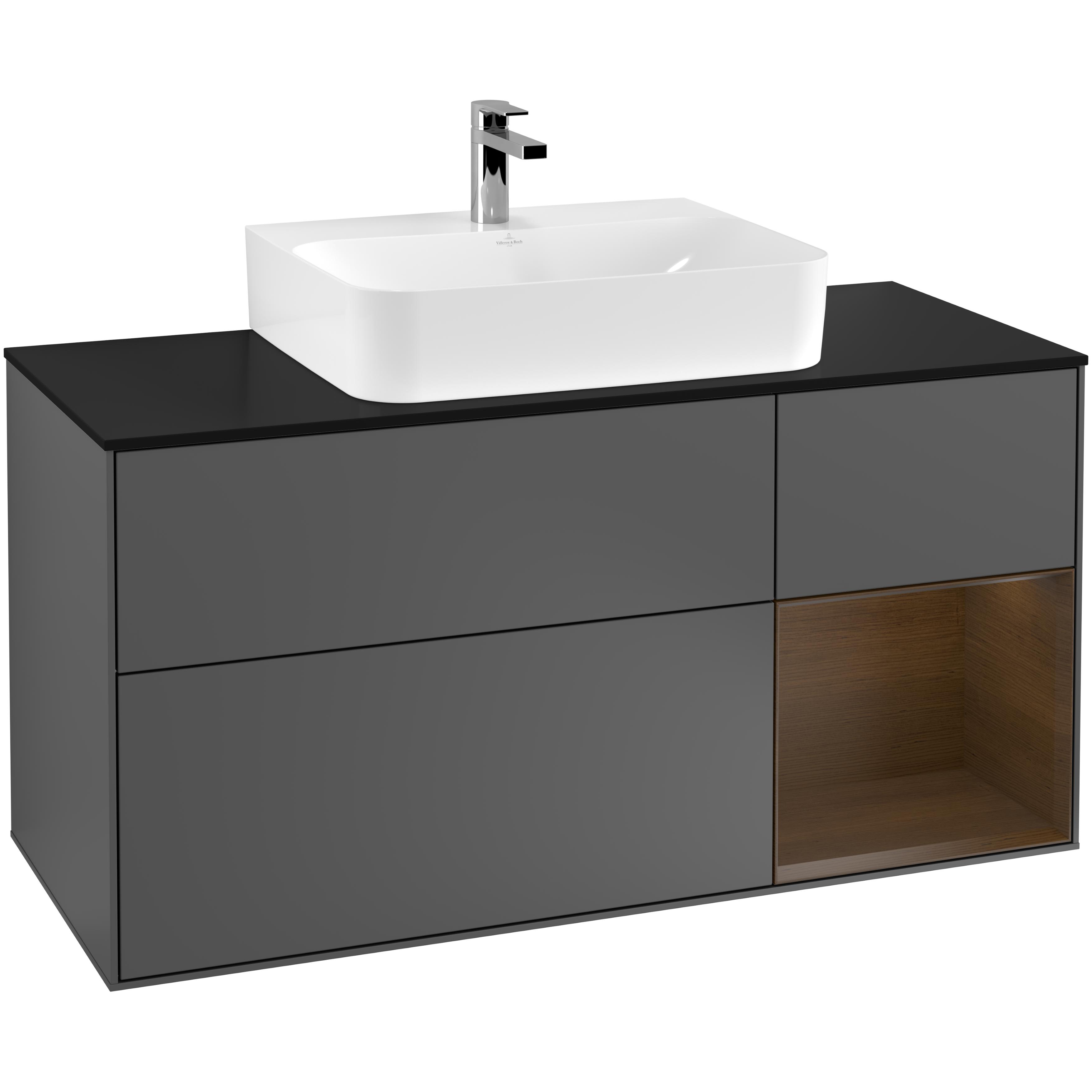 Tvättställsskåp Villeroy & Boch Finion med 3 Lådor Hylla och Bänkskiva för Centrerat Tvättställ | badrum - badrumsmobler - tvattstallsskap-och-kommod | KakelKungen