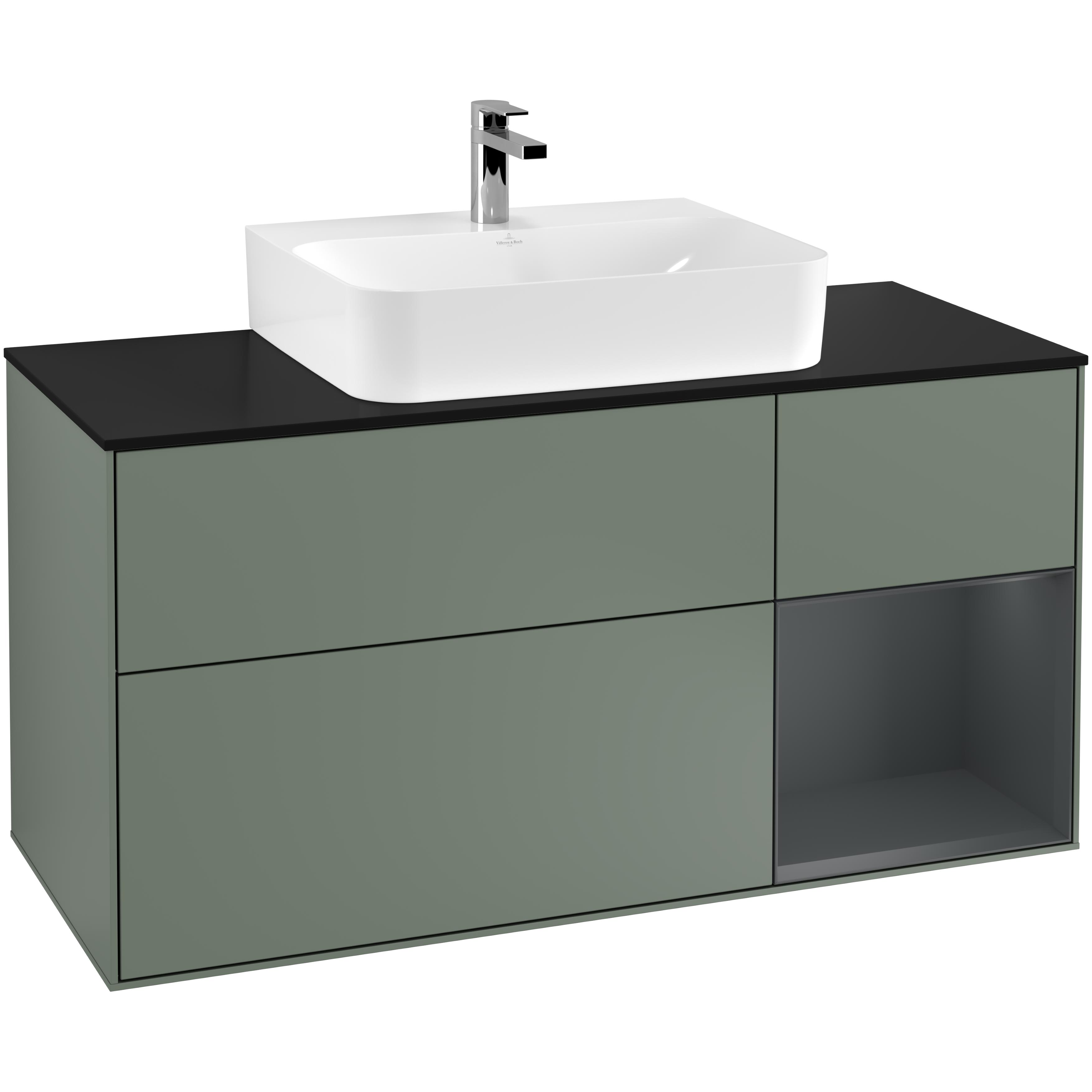 Tvättställsskåp Villeroy & Boch Finion med 3 Lådor Hylla och Bänkskiva för Centrerat Tvättställ | badrum - badrumsmobler - tvattstallsskap-och-kommod | KakelKungen