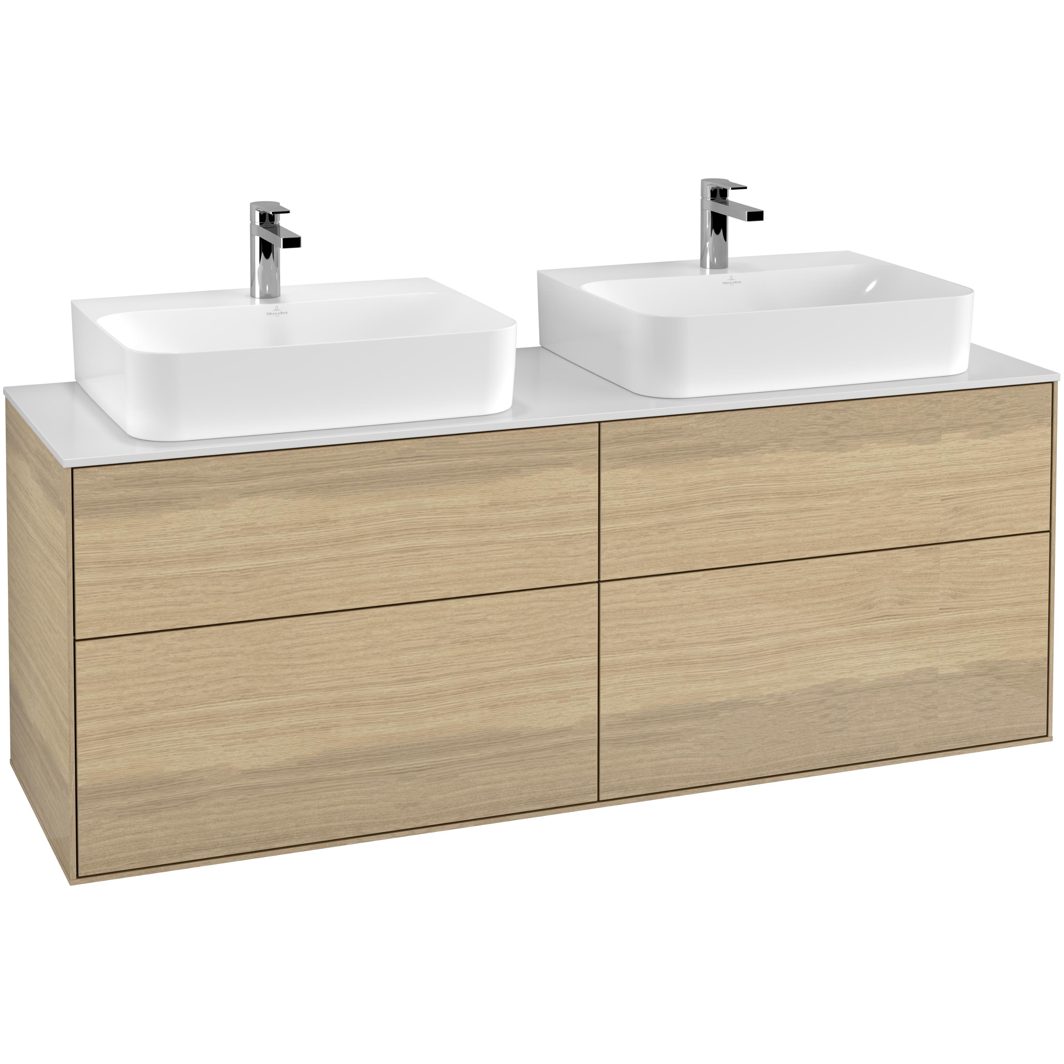 Tvättställsskåp Villeroy & Boch Finion med 4 Lådor och Bänkskiva för Två Tvättställ