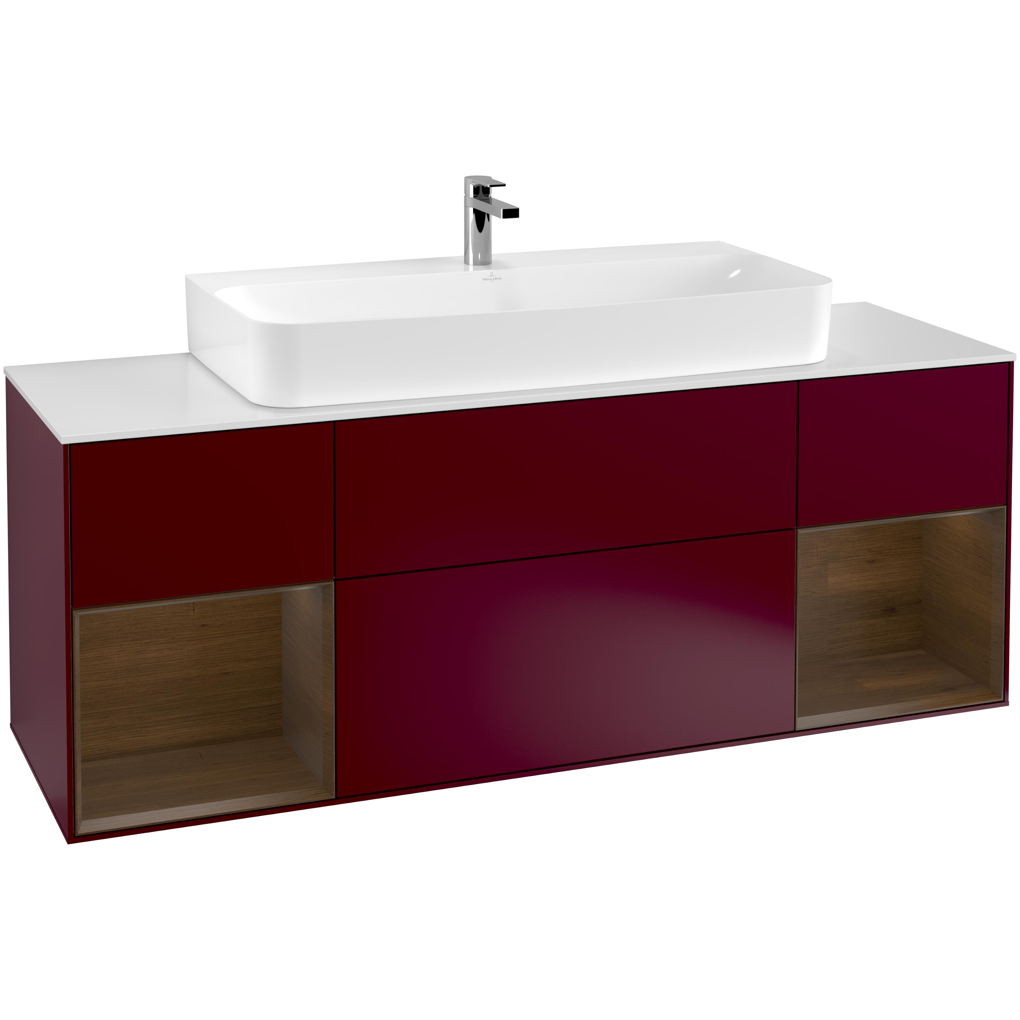 Tvättställsskåp Villeroy & Boch Finion med Två Hyllor och Bänkskiva för Centrerat Tvättställ | badrum - badrumsmobler - tvattstallsskap-och-kommod | KakelKungen