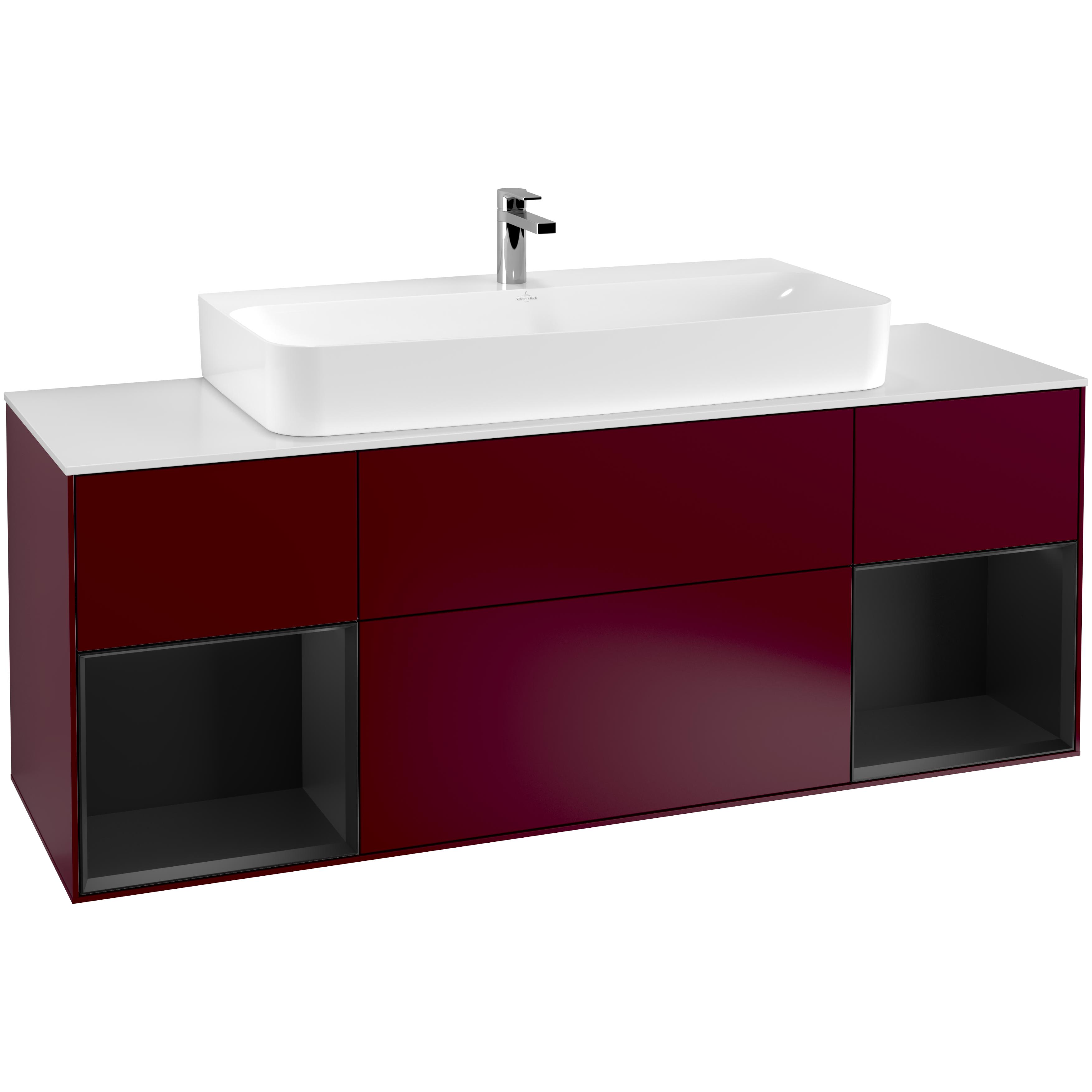 Tvättställsskåp Villeroy & Boch Finion med Två Hyllor och Bänkskiva för Centrerat Tvättställ | badrum - badrumsmobler - tvattstallsskap-och-kommod | KakelKungen