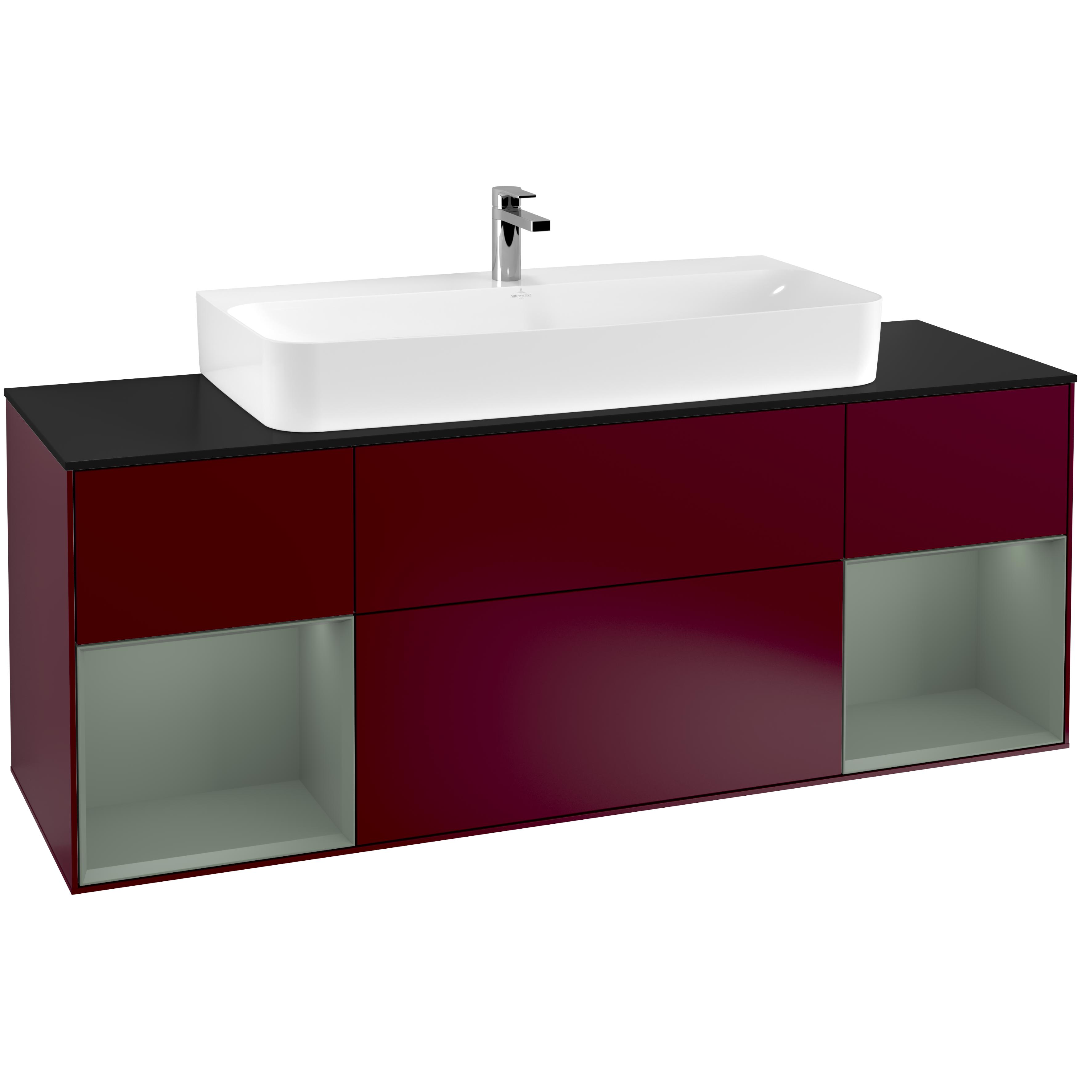 Tvättställsskåp Villeroy & Boch Finion med Två Hyllor och Bänkskiva för Centrerat Tvättställ | badrum - badrumsmobler - tvattstallsskap-och-kommod | KakelKungen