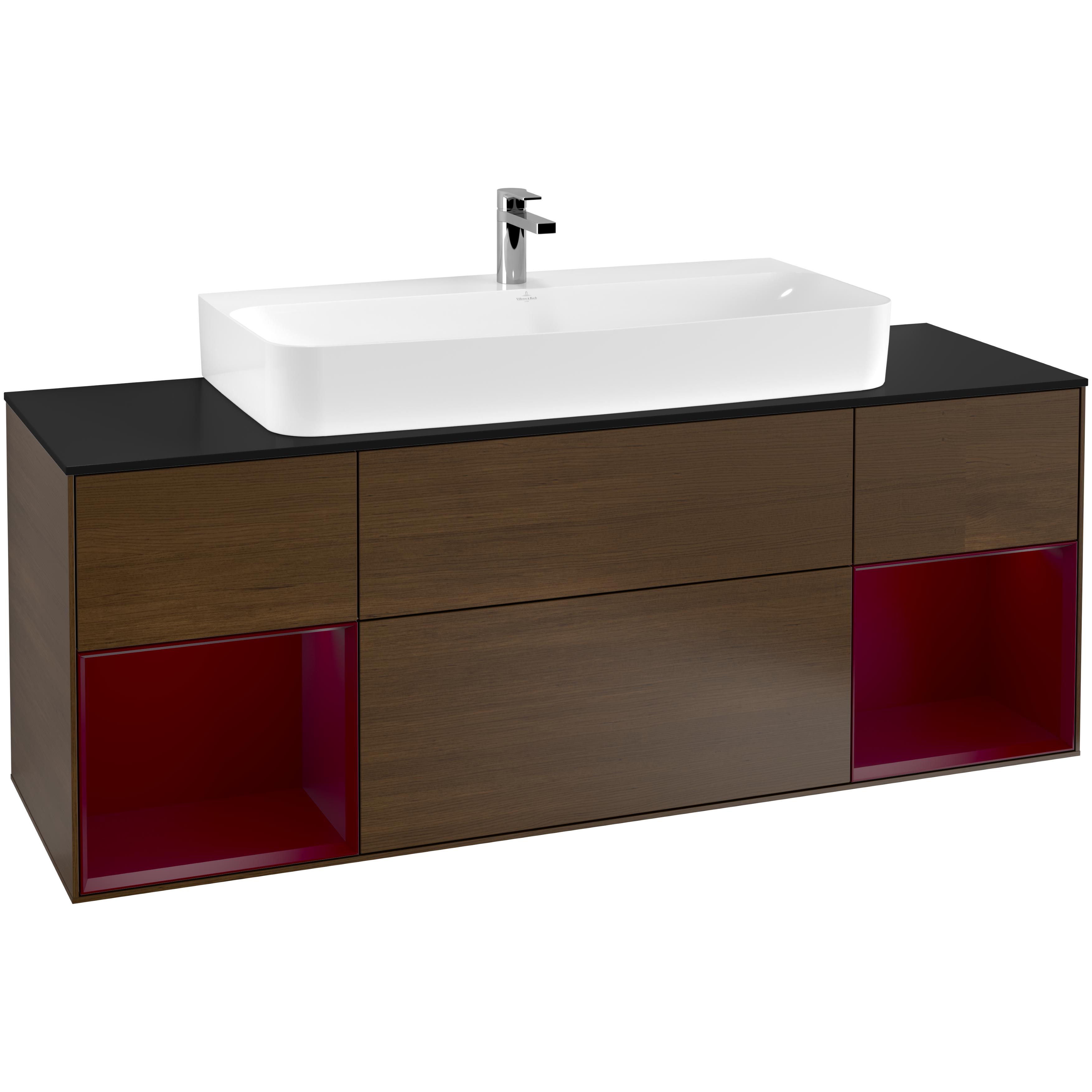 Tvättställsskåp Villeroy & Boch Finion med Två Hyllor och Bänkskiva för Centrerat Tvättställ | badrum - badrumsmobler - tvattstallsskap-och-kommod | KakelKungen