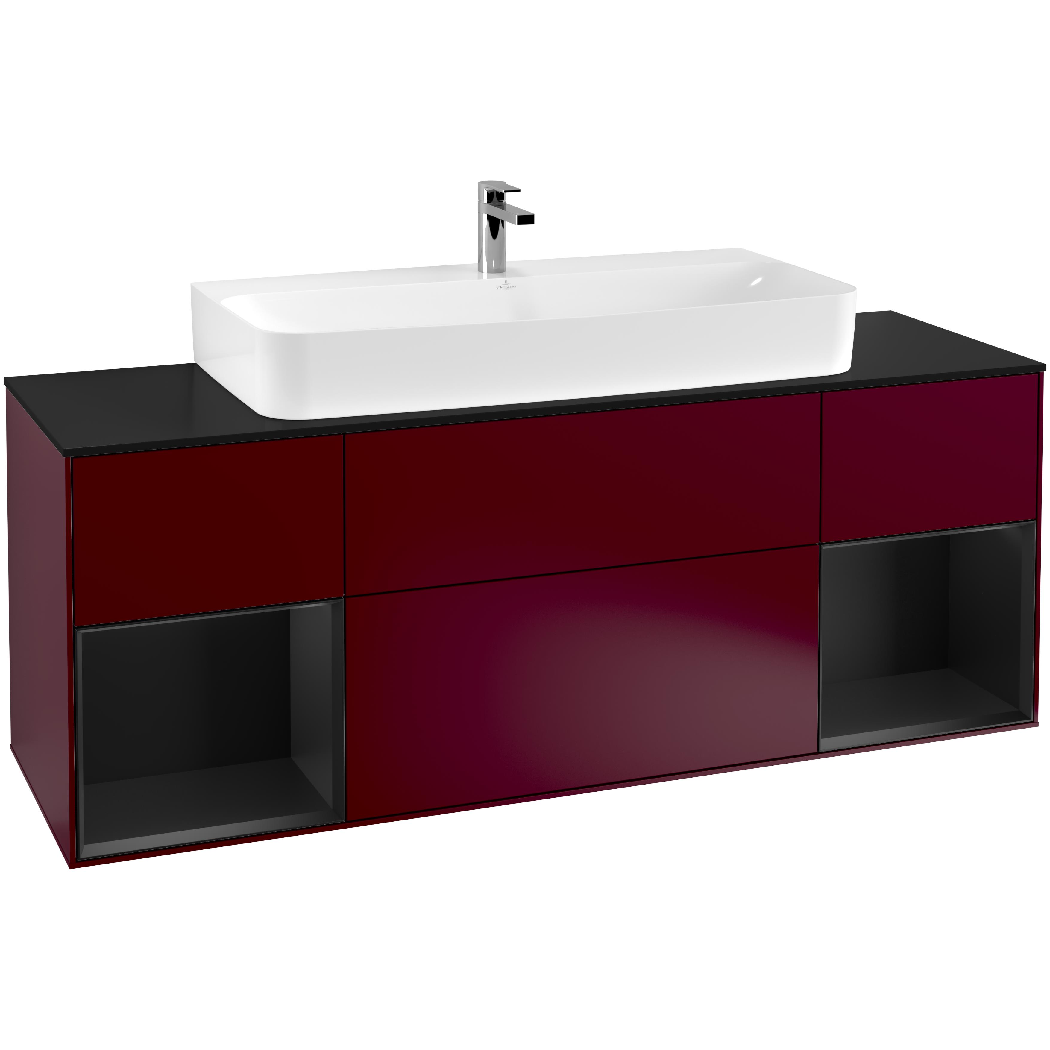 Tvättställsskåp Villeroy & Boch Finion med Två Hyllor och Bänkskiva för Centrerat Tvättställ | badrum - badrumsmobler - tvattstallsskap-och-kommod | KakelKungen