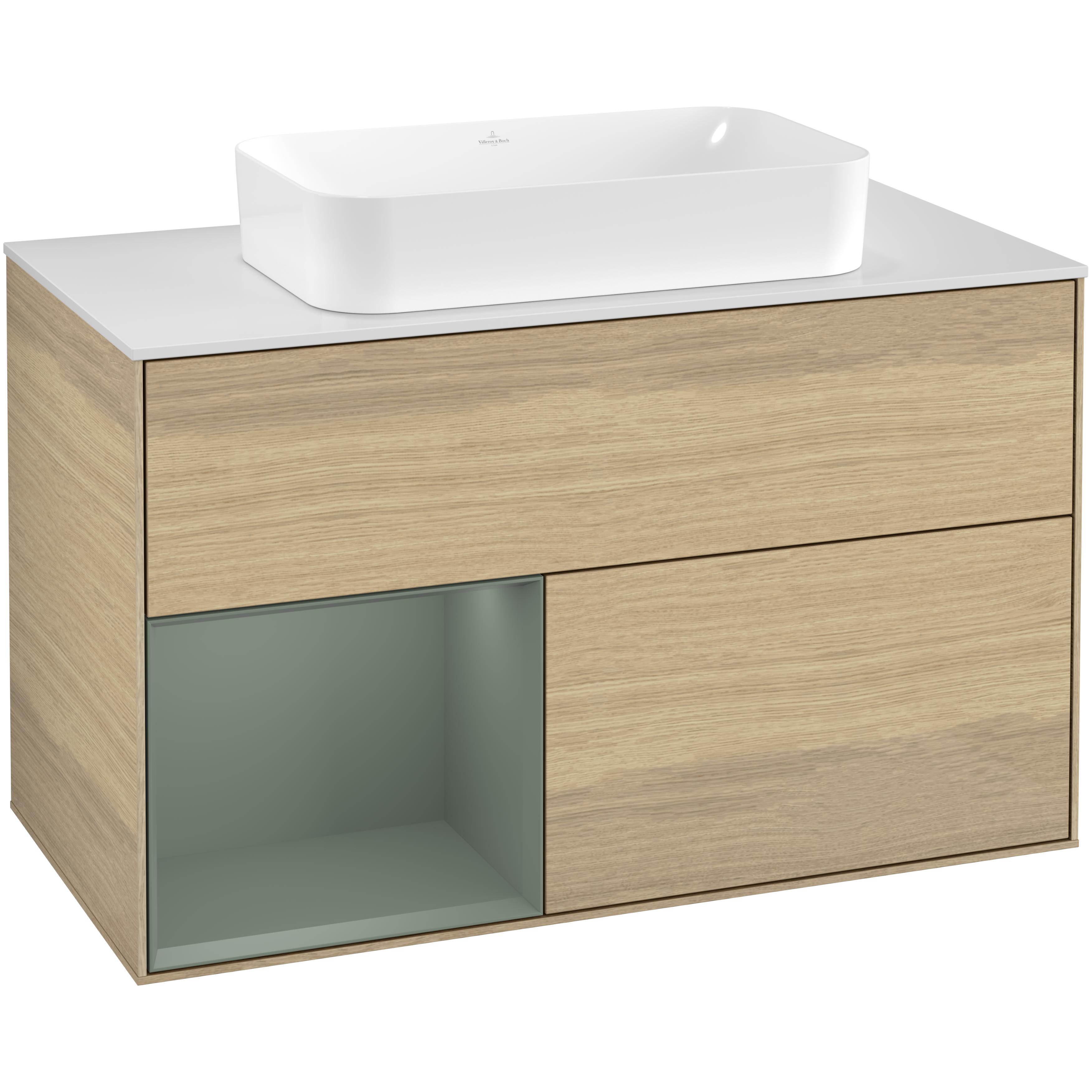 Tvättställsskåp Villeroy & Boch Finion med 2 Lådor Hylla och Bänkskiva för Fristående Tvättställ | badrum - badrumsmobler - tvattstallsskap-och-kommod | KakelKungen