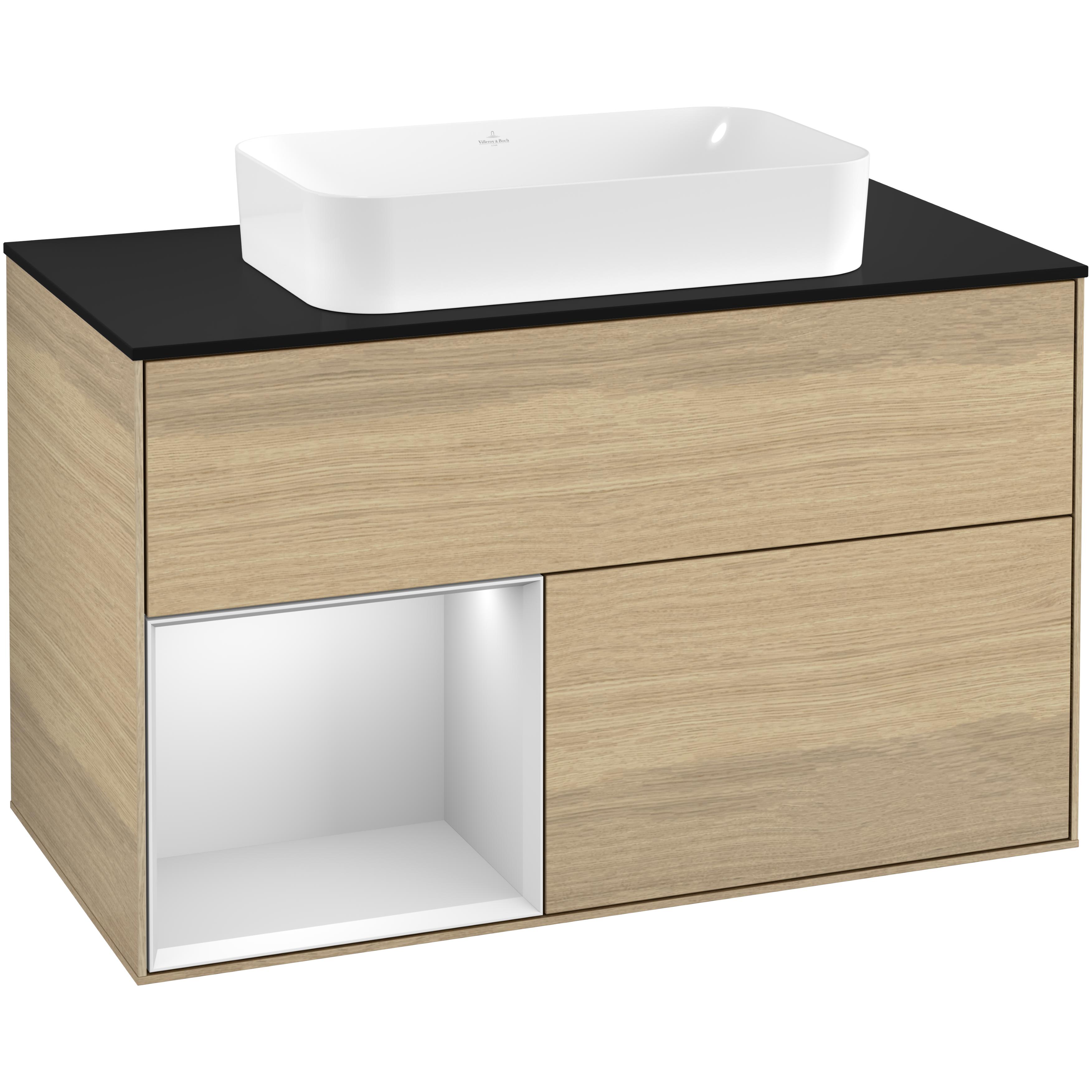 Tvättställsskåp Villeroy & Boch Finion med 2 Lådor Hylla och Bänkskiva för Fristående Tvättställ | badrum - badrumsmobler - tvattstallsskap-och-kommod | KakelKungen