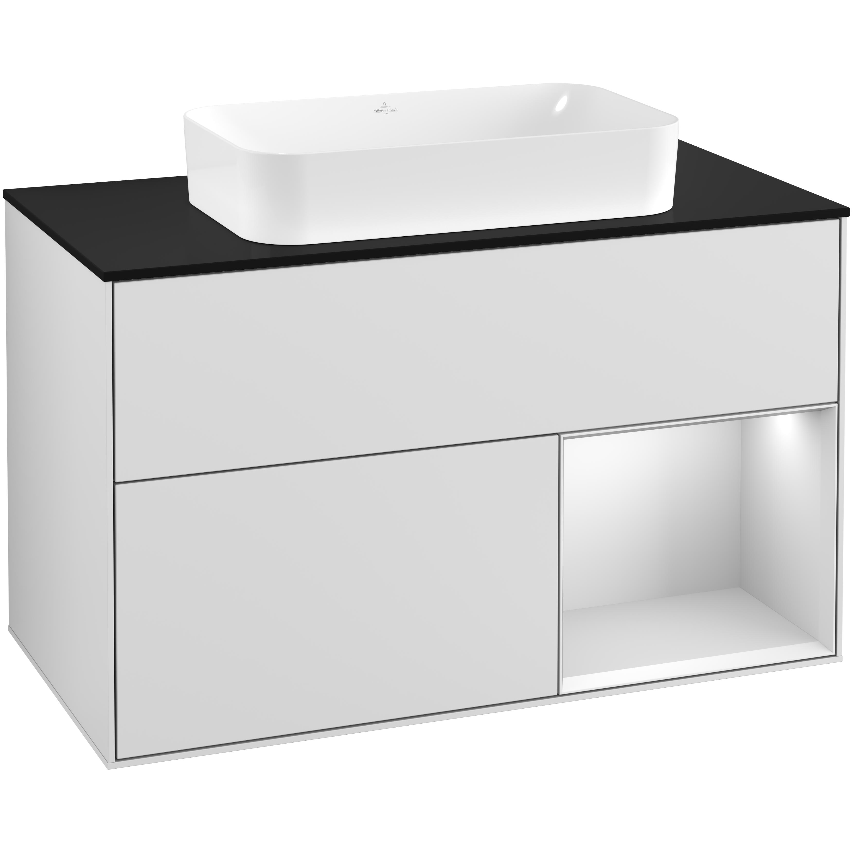 Tvättställsskåp Villeroy & Boch Finion med 2 Lådor Hylla och Bänkskiva för Fristående Tvättställ | badrum - badrumsmobler - tvattstallsskap-och-kommod | KakelKungen