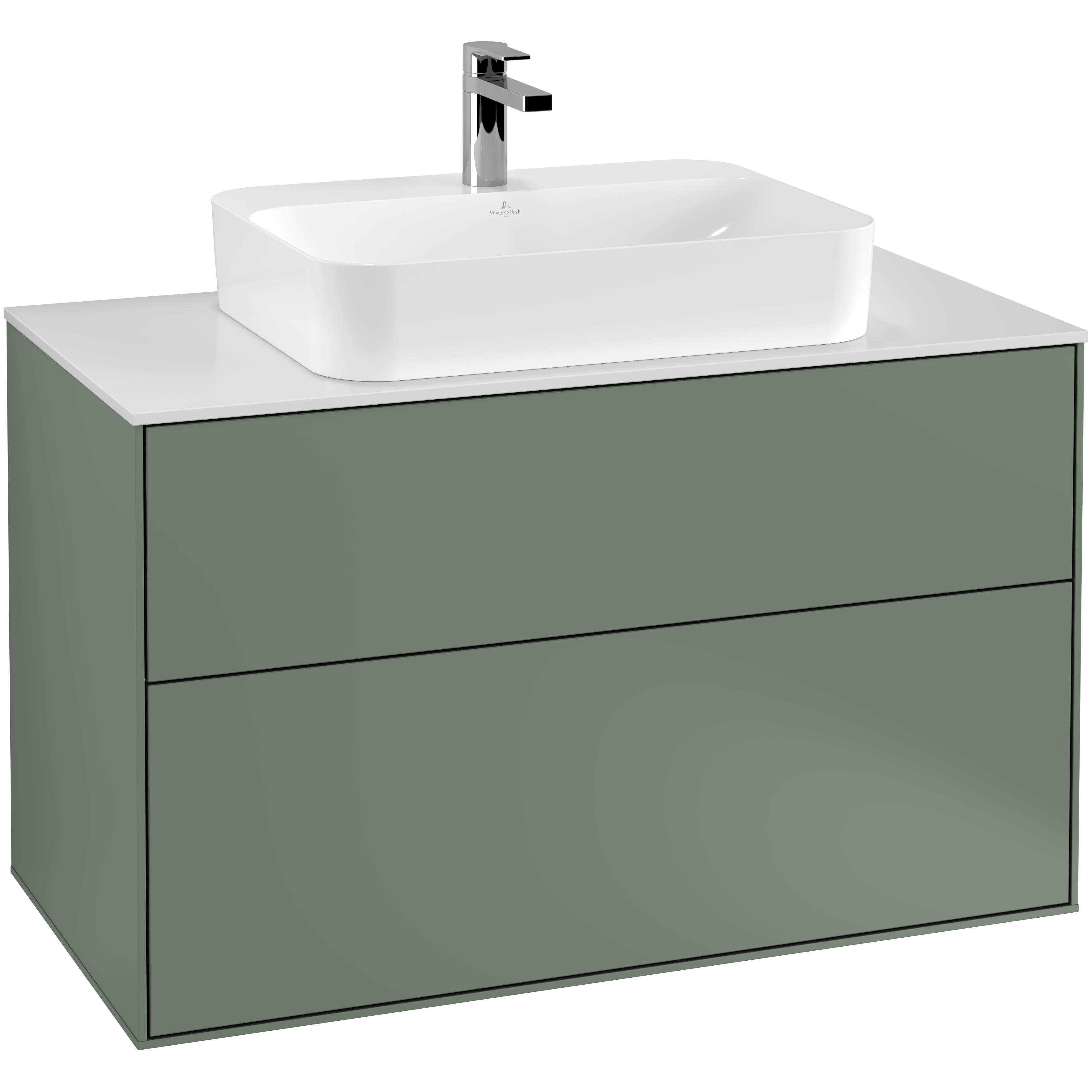 Tvättställsskåp Villeroy & Boch Finion med 2 Lådor och Bänkskiva för Ytmonterat Tvättställ | badrum - badrumsmobler - tvattstallsskap-och-kommod | KakelKungen