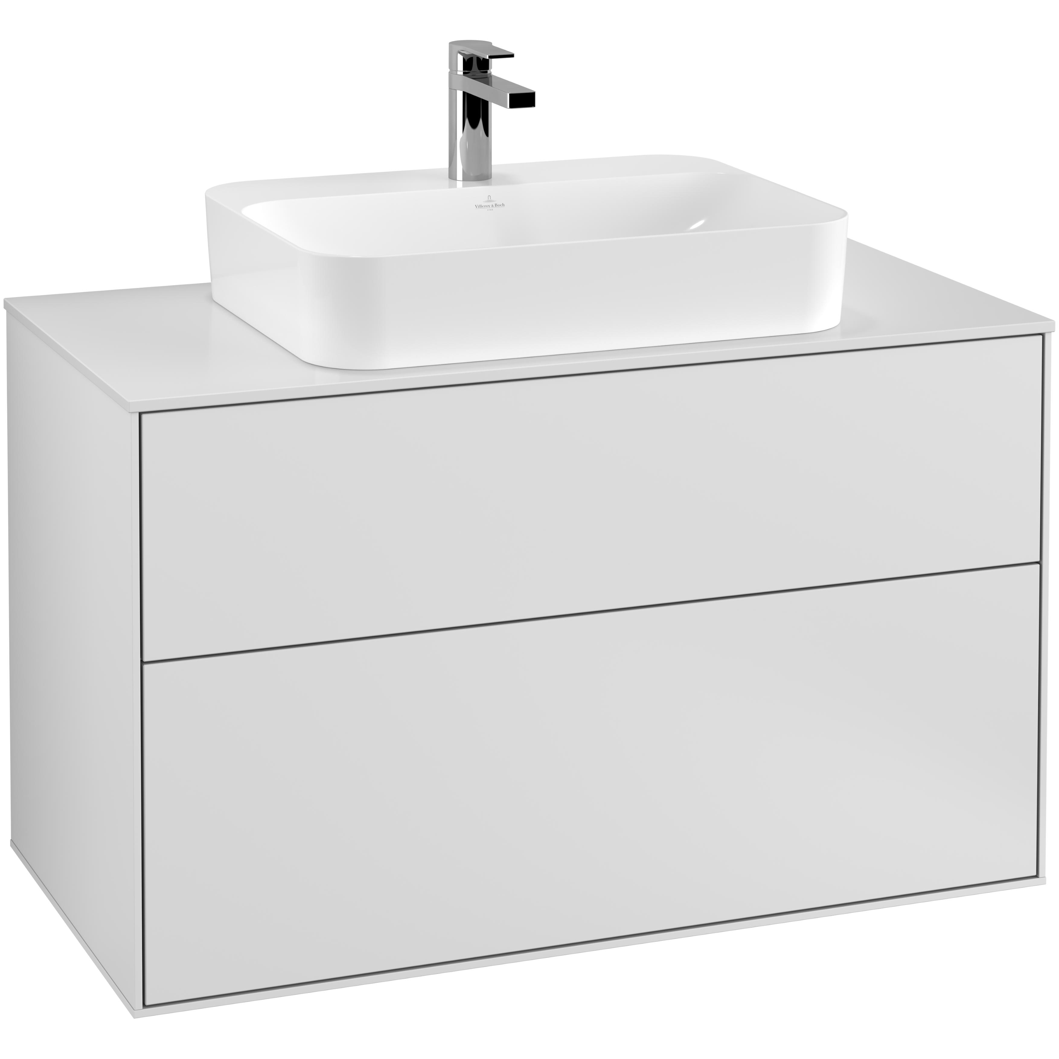 Tvättställsskåp Villeroy & Boch Finion med 2 Lådor och Bänkskiva för Ytmonterat Tvättställ | badrum - badrumsmobler - tvattstallsskap-och-kommod | KakelKungen