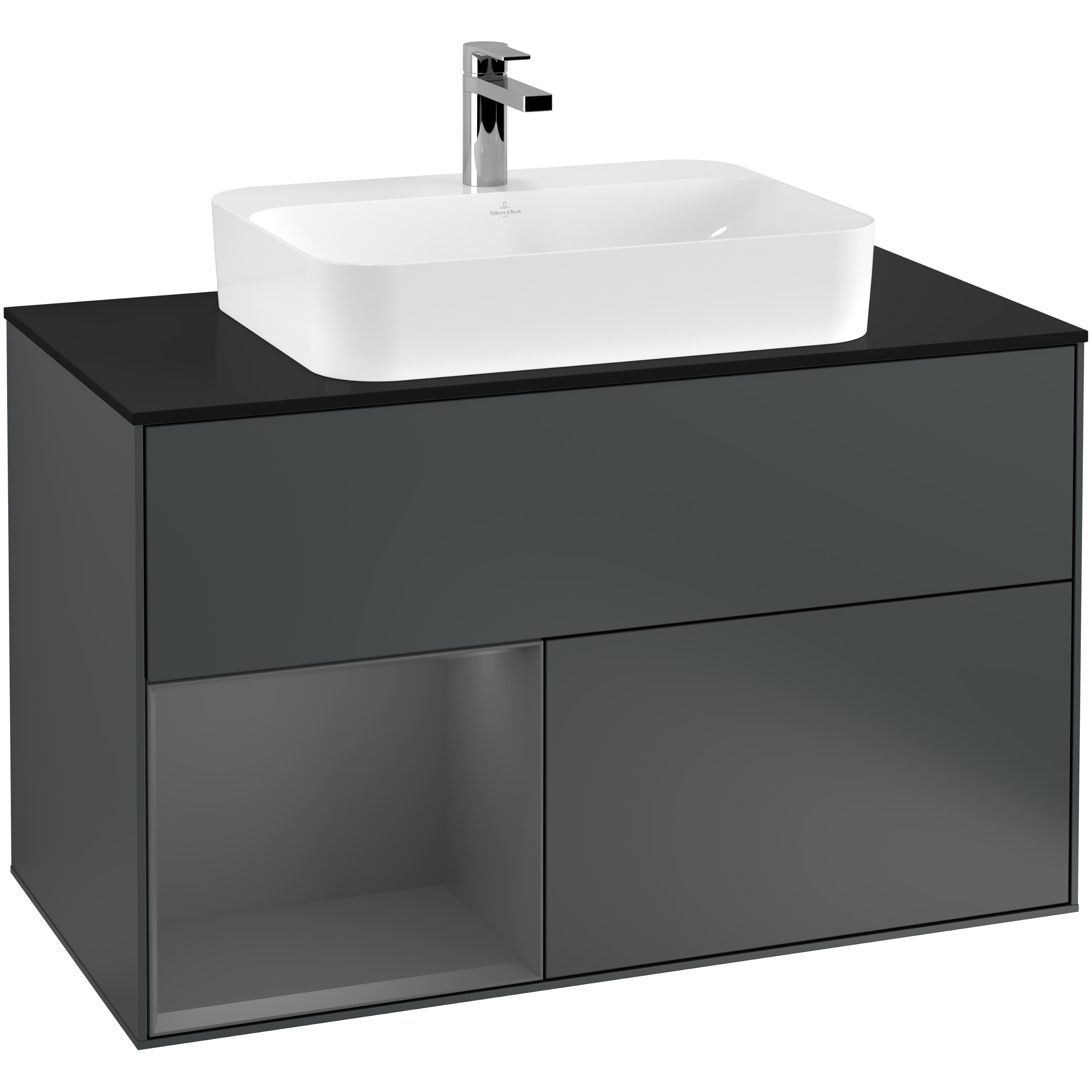 Tvättställsskåp Villeroy & Boch Finion med 2 Lådor Hylla och Bänkskiva för Ytmonterat Tvättställ | badrum - badrumsmobler - tvattstallsskap-och-kommod | KakelKungen